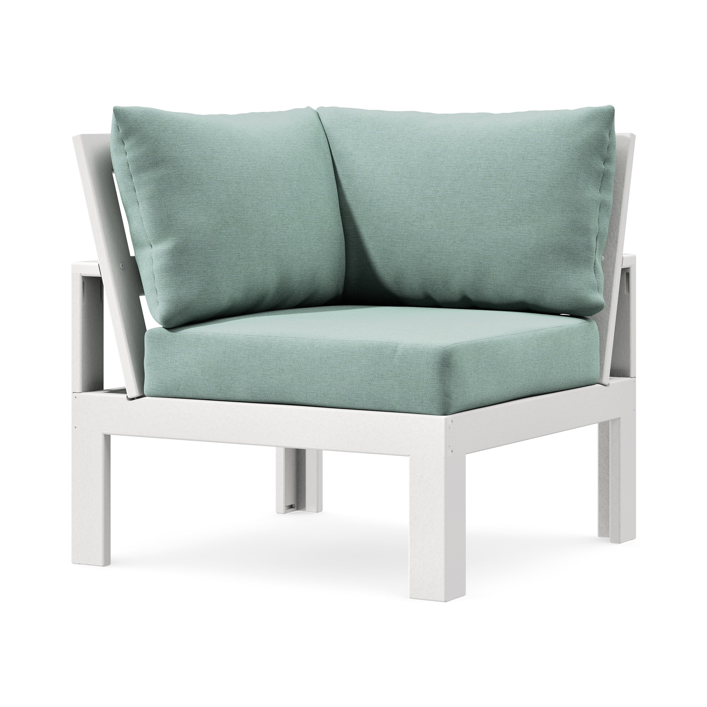 Modular Corner Chair in White / Glacier Spa