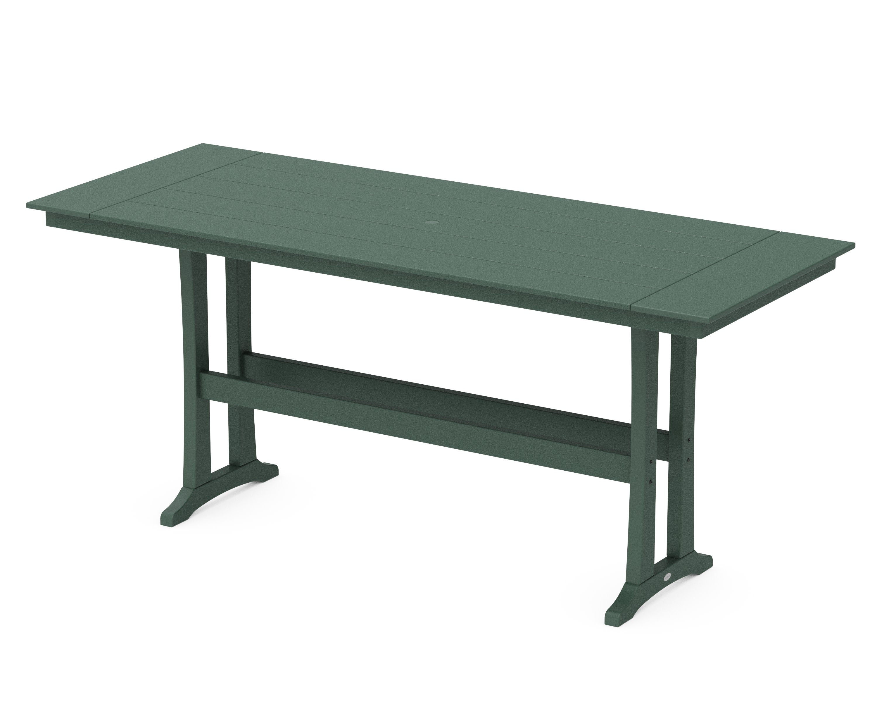 Farmhouse Trestle 38 x 96 Bar Table in Rainforest Canopy