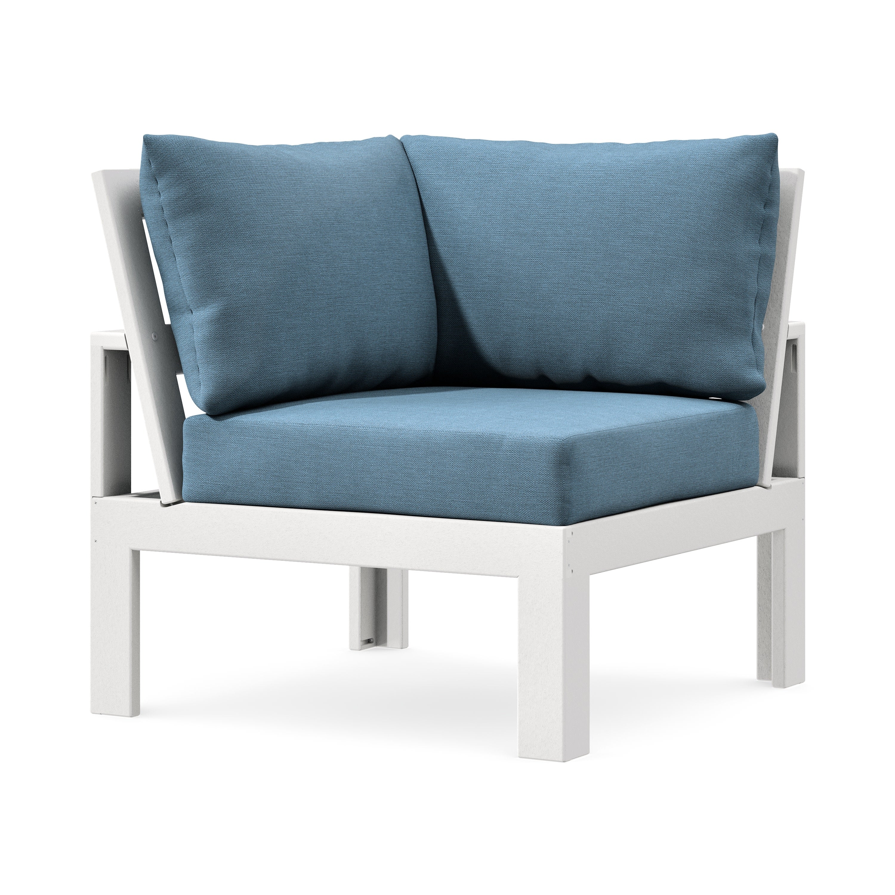 Modular Corner Chair in White / Sky Blue