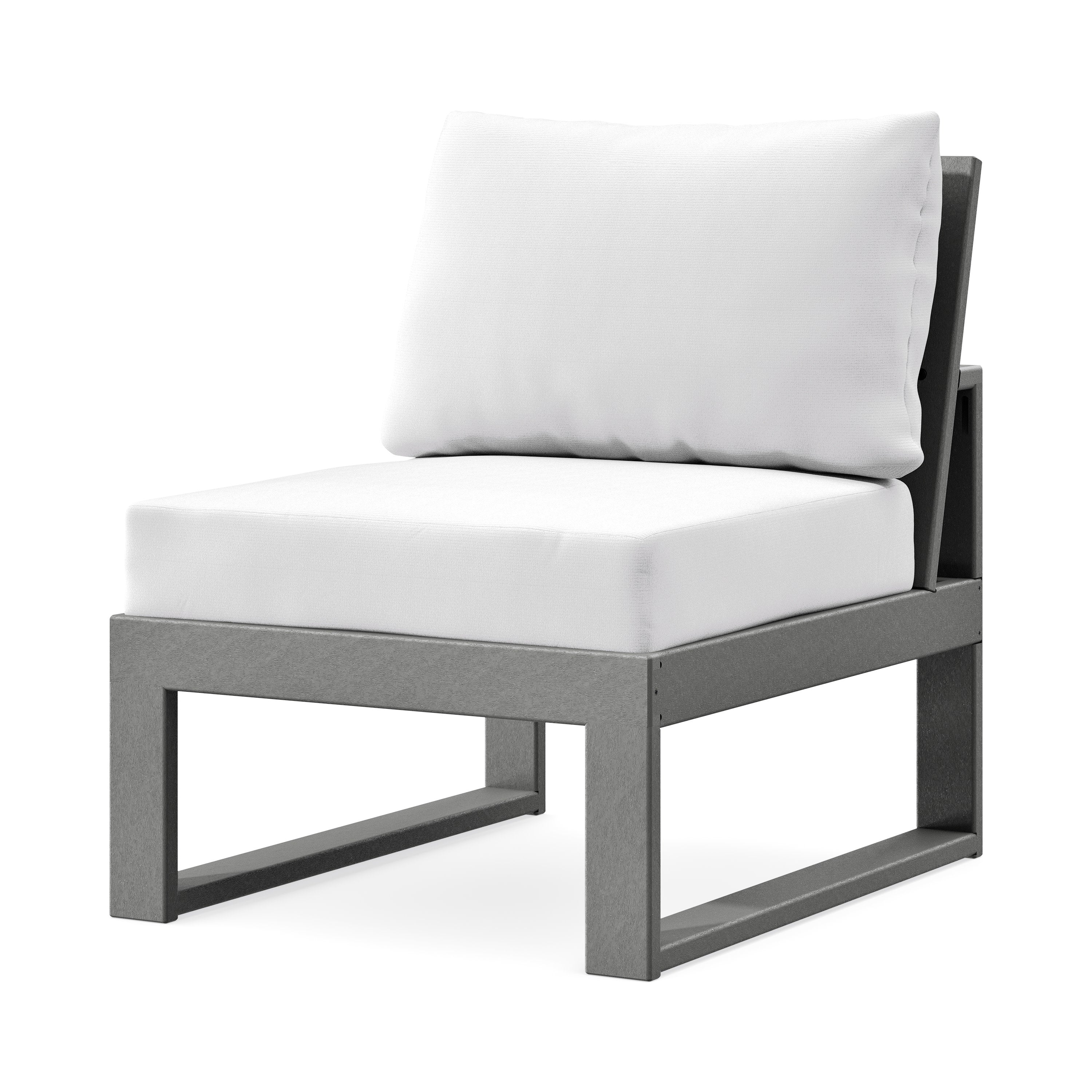 Modular Armless Chair in Slate Grey / Natural