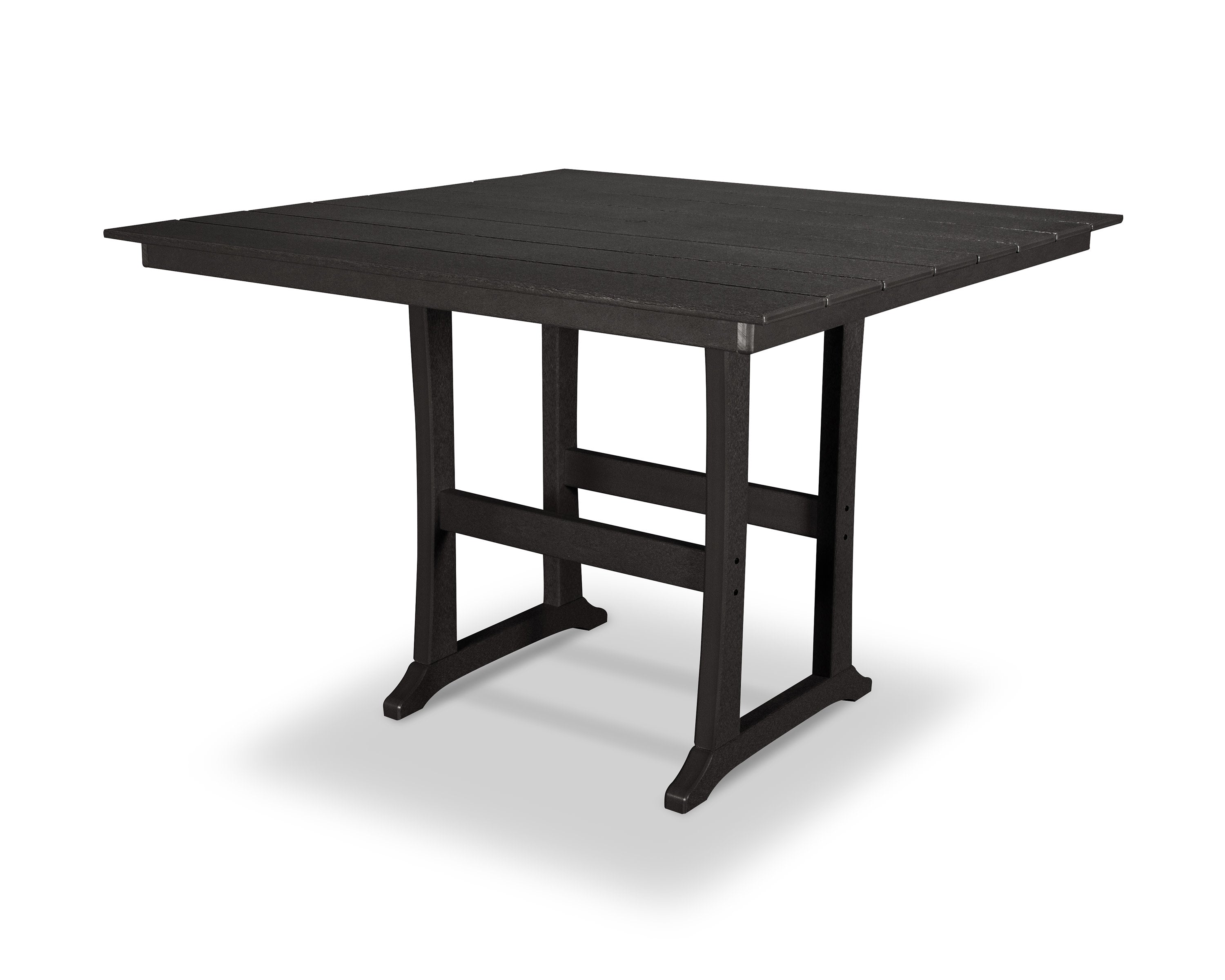 Farmhouse Trestle 59" Bar Table in Charcoal Black