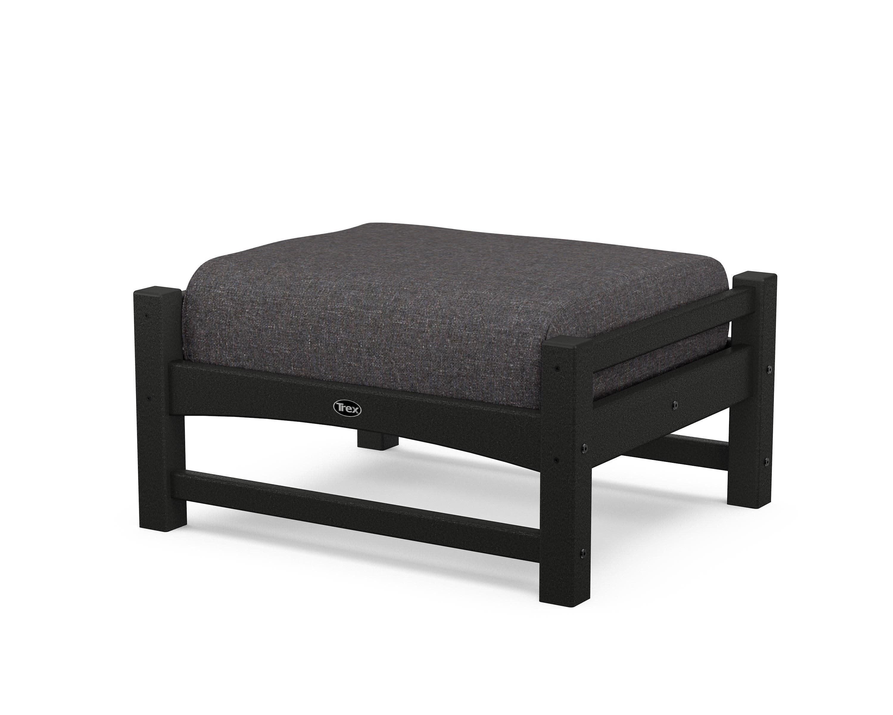 Rockport Club Ottoman in Charcoal Black / Ash Charcoal