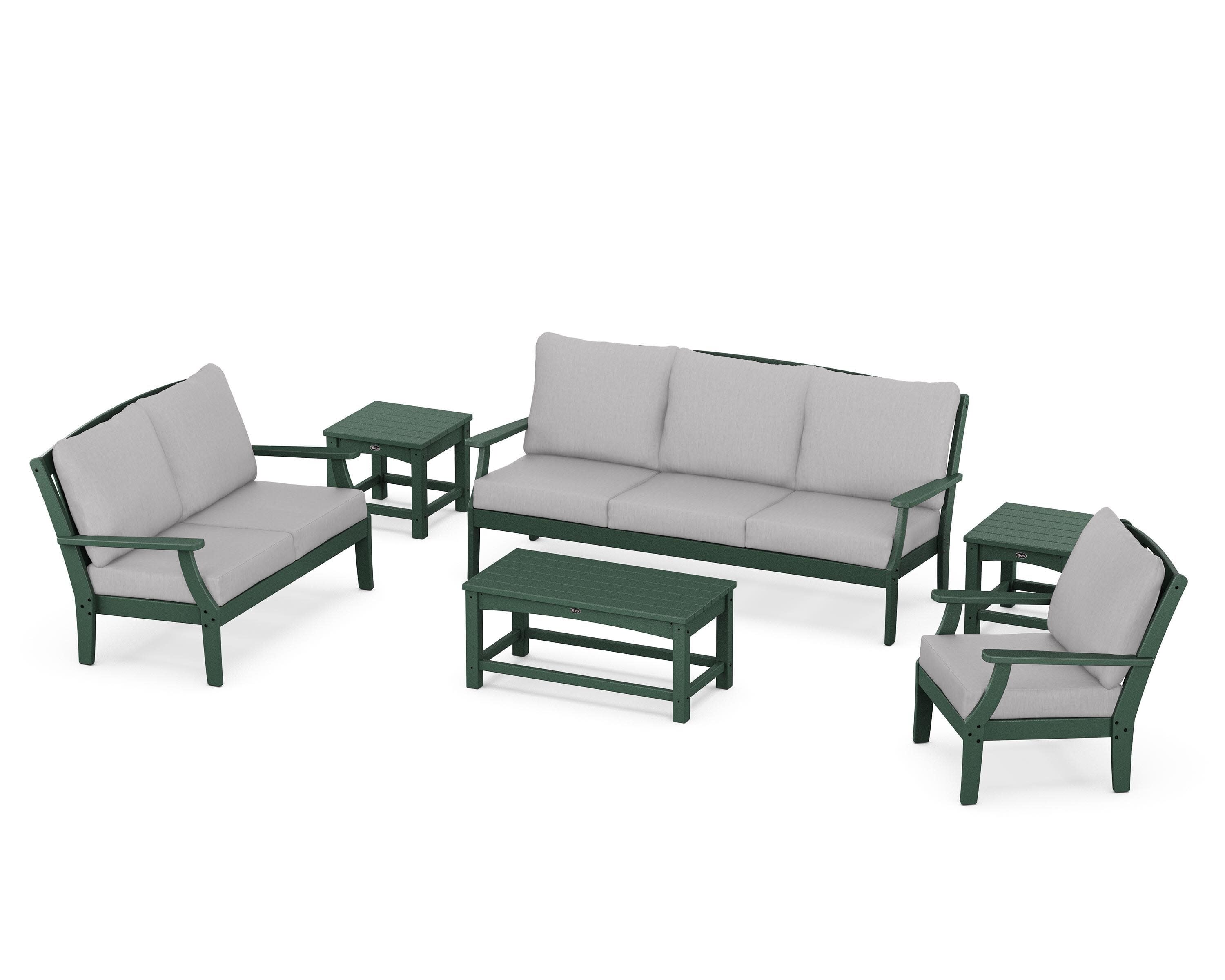 Yacht Club 6-Piece Deep Seating Set in Rainforest Canopy / Granite
