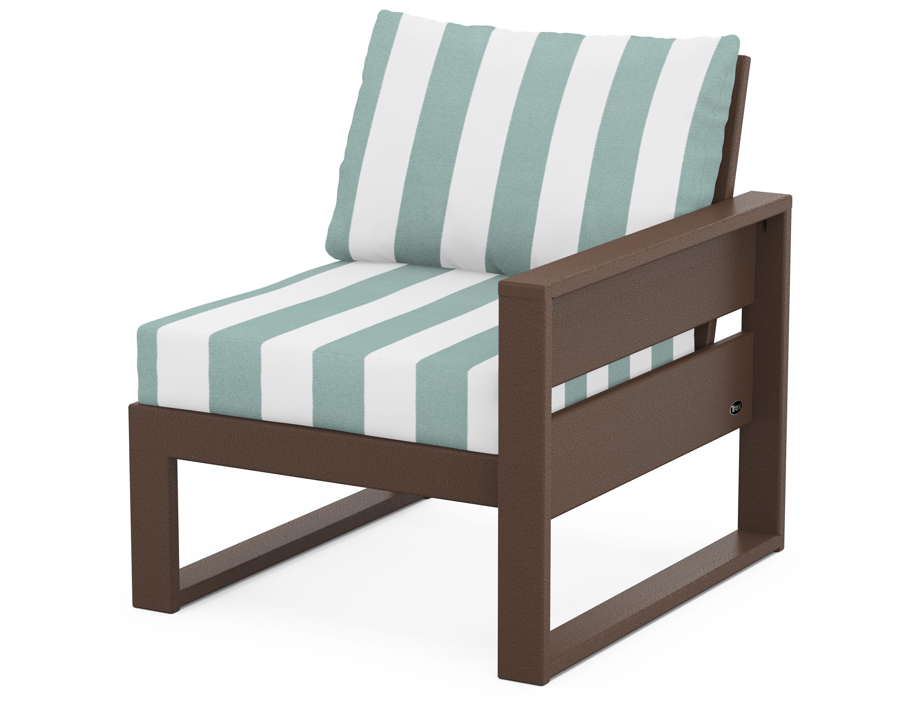 Eastport Modular Right Arm Chair in Vintage Lantern / Cabana Stripe Glacier Spa