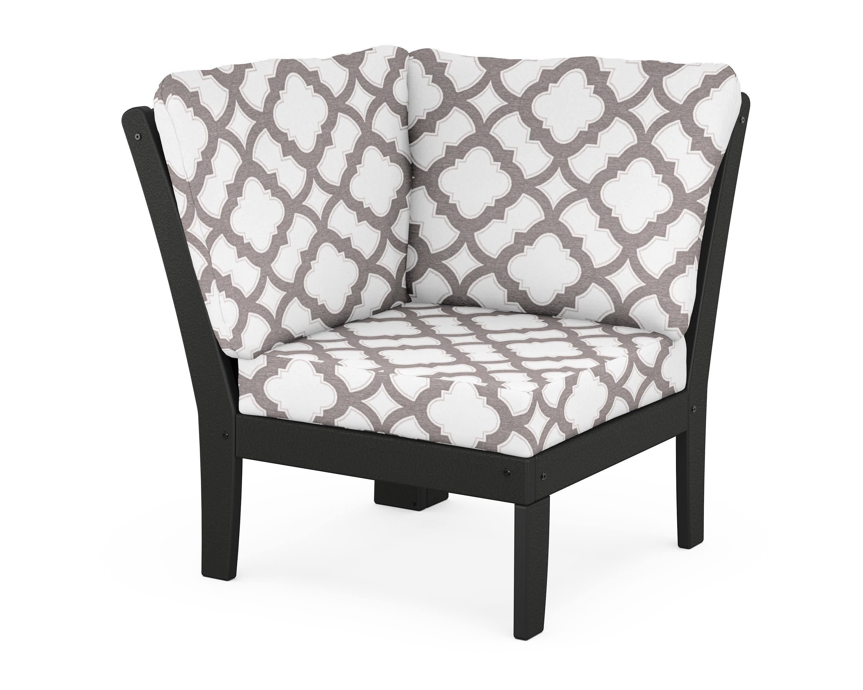 Yacht Club Modular Corner Chair in Charcoal Black / Trellis Grey Mist