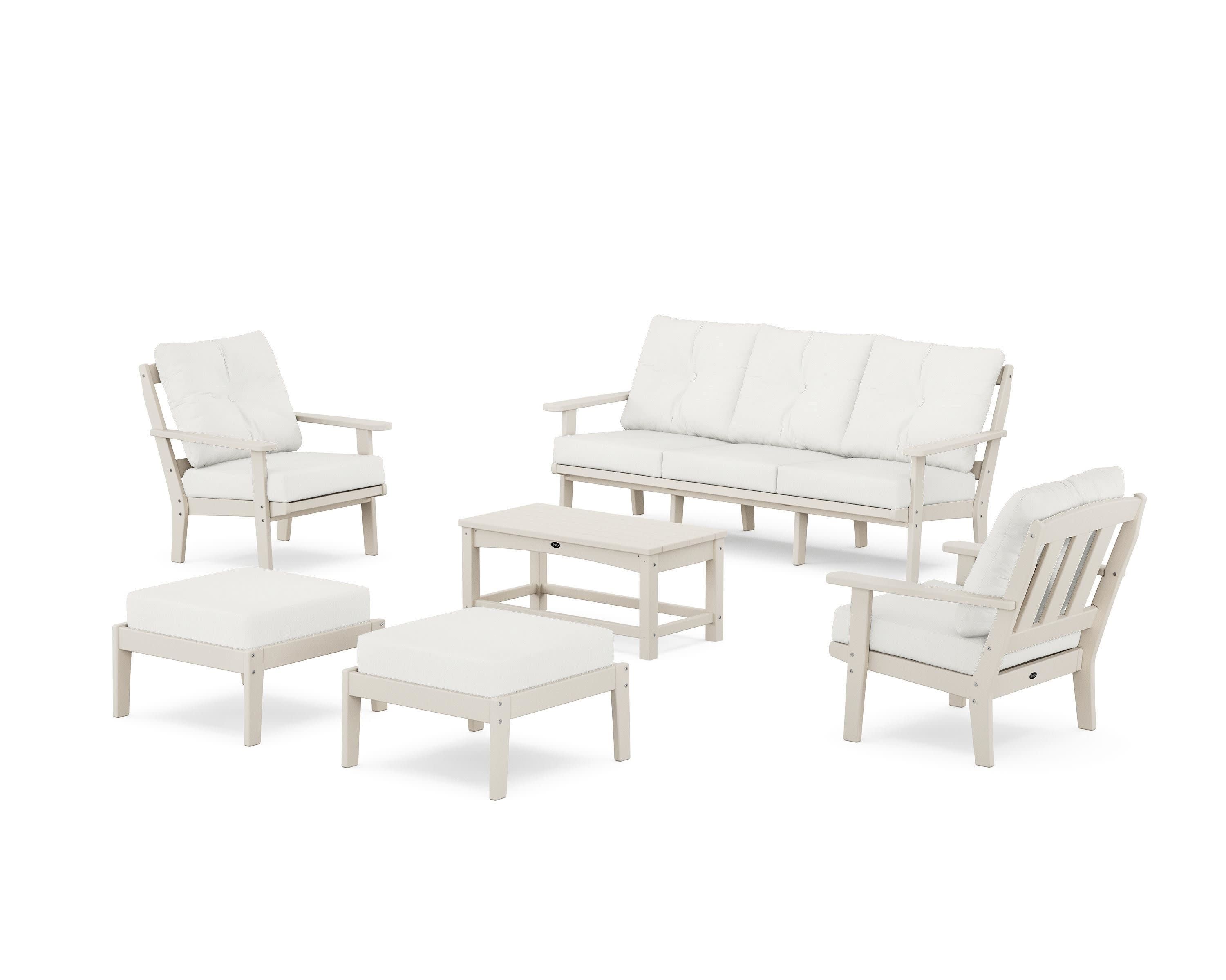 Cape Cod 6-Piece Lounge Sofa Set in Sand Castle / Natural Linen