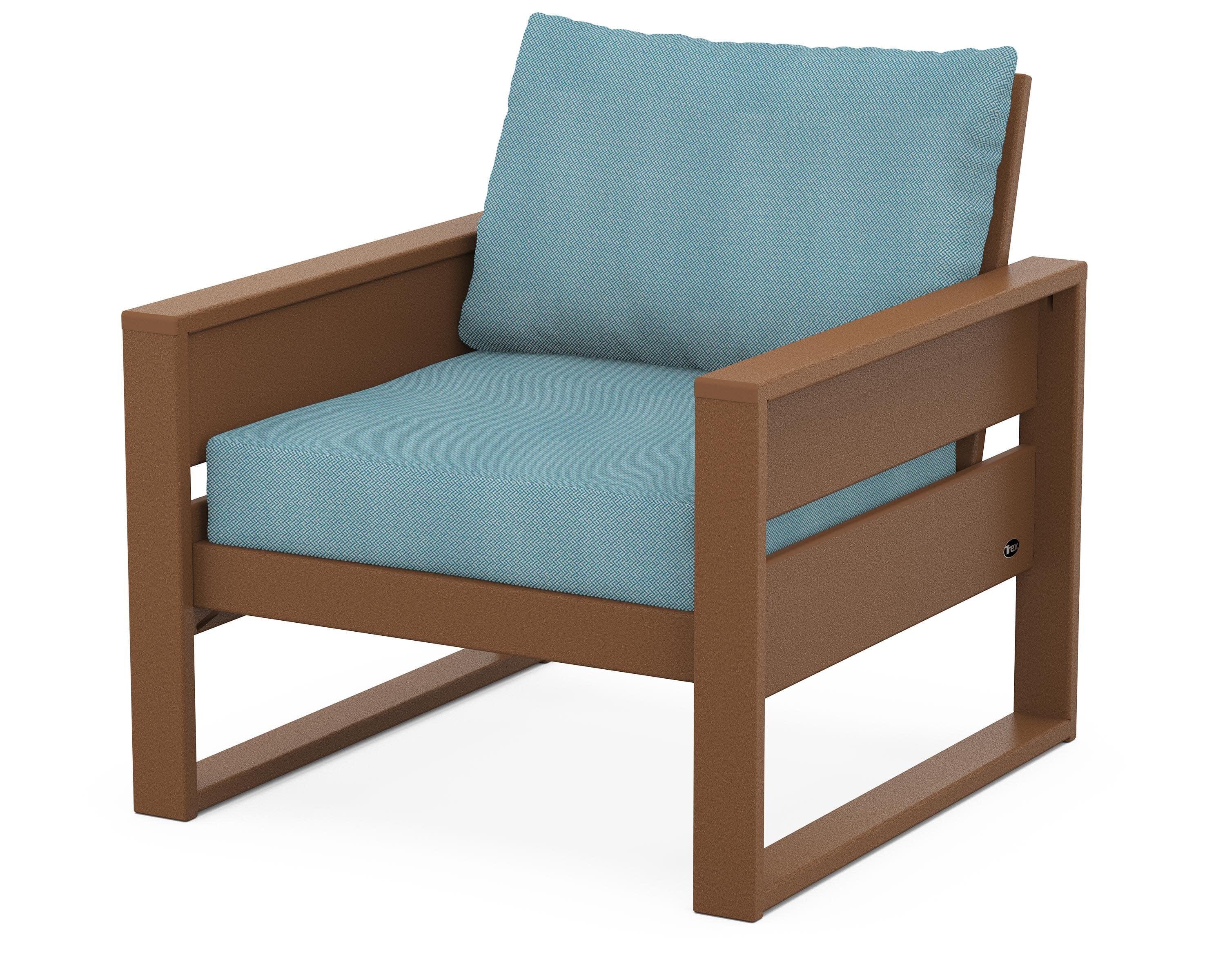 Eastport Club Chair in Tree House / Lattice Sky Blue