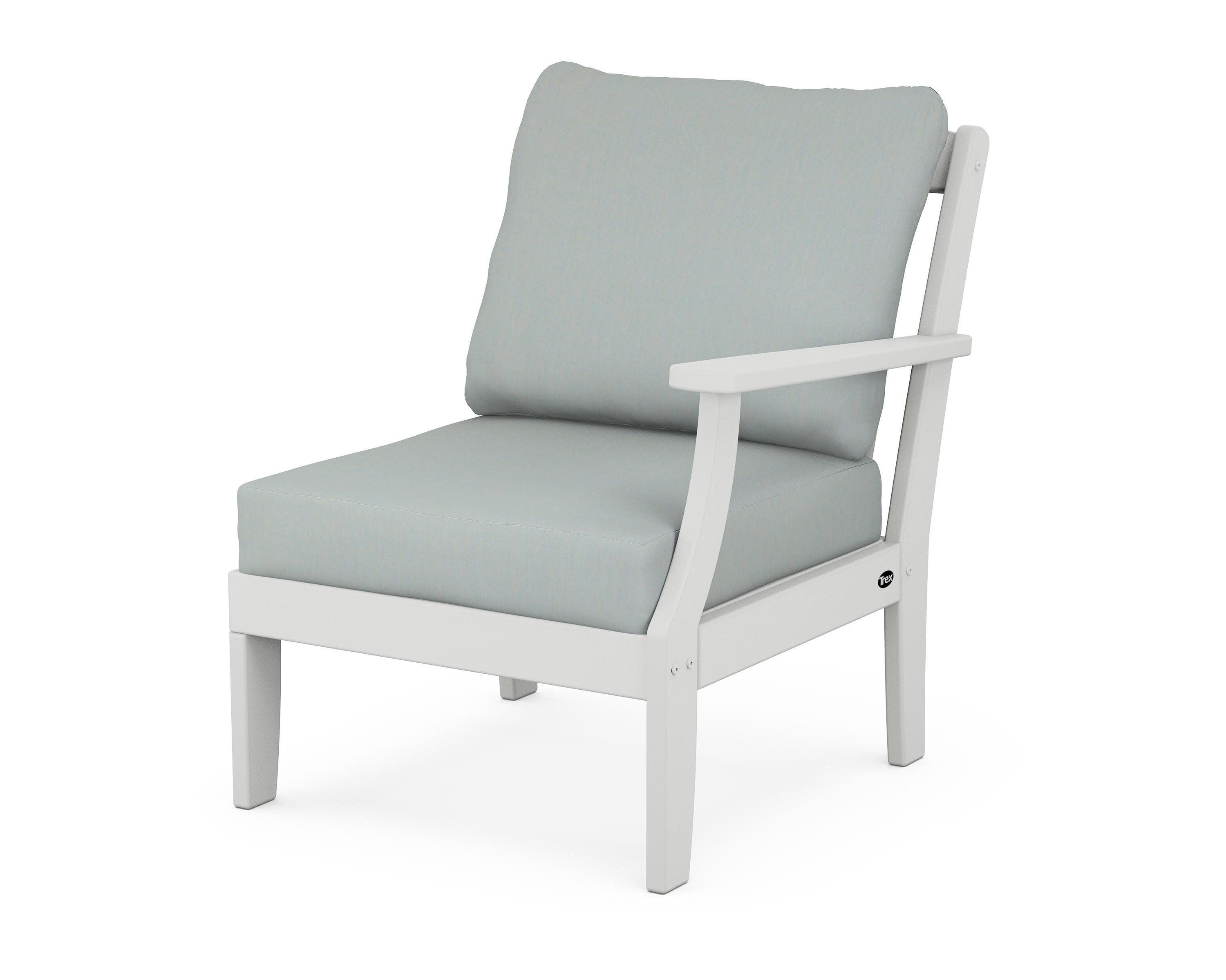 Yacht Club Modular Right Arm Chair in Classic White / Spa