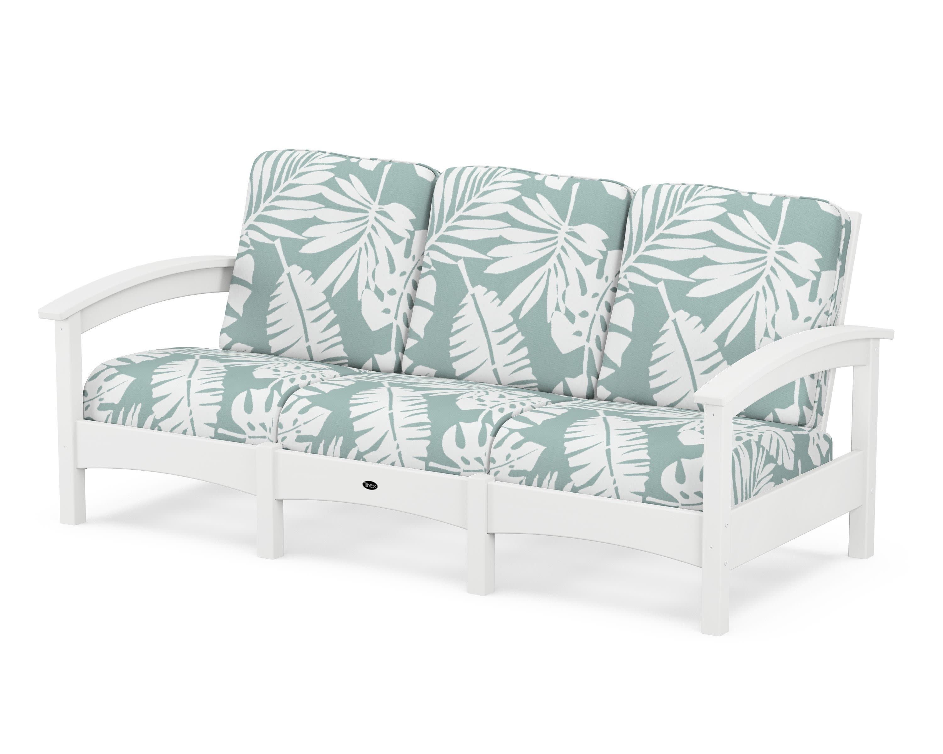 Rockport Club Sofa in Classic White / Leaf Glacier Spa