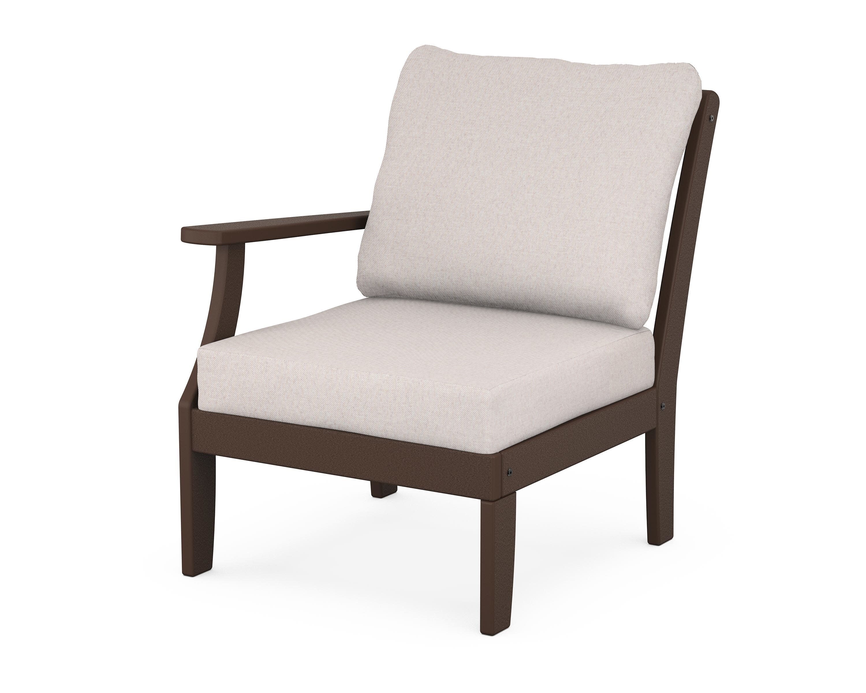 Yacht Club Modular Left Arm Chair in Vintage Lantern / Dune Burlap