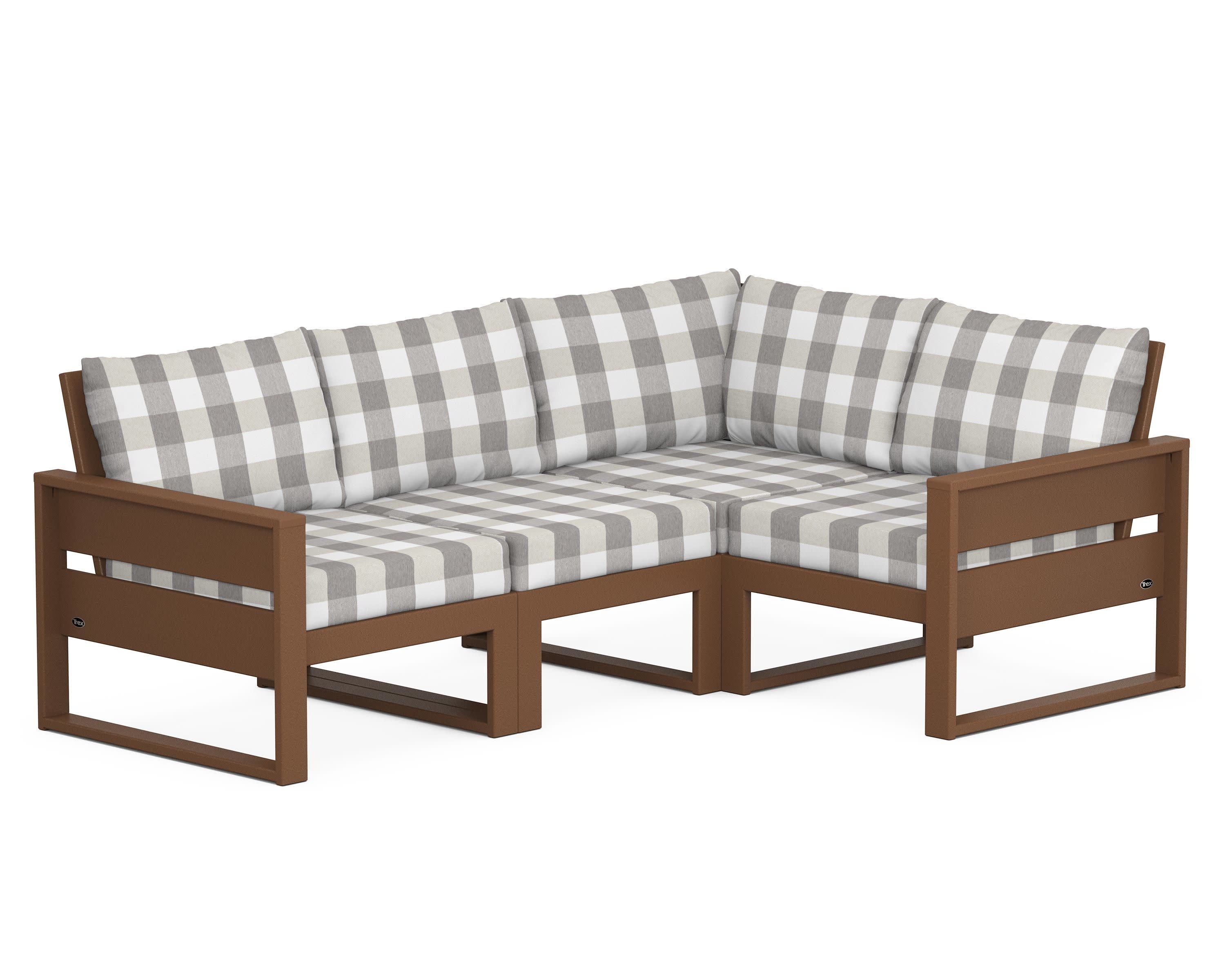 Eastport 4- Piece Sectional in Tree House / Buffalo Plaid Grey Mist