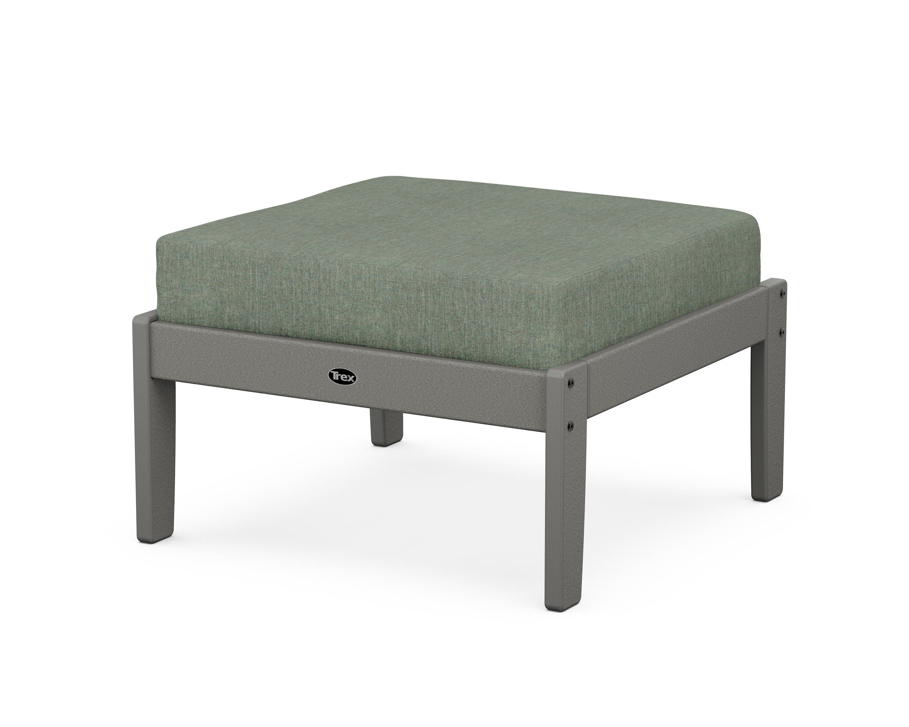 Yacht Club Deep Seating Ottoman in Stepping Stone / Cast Sage