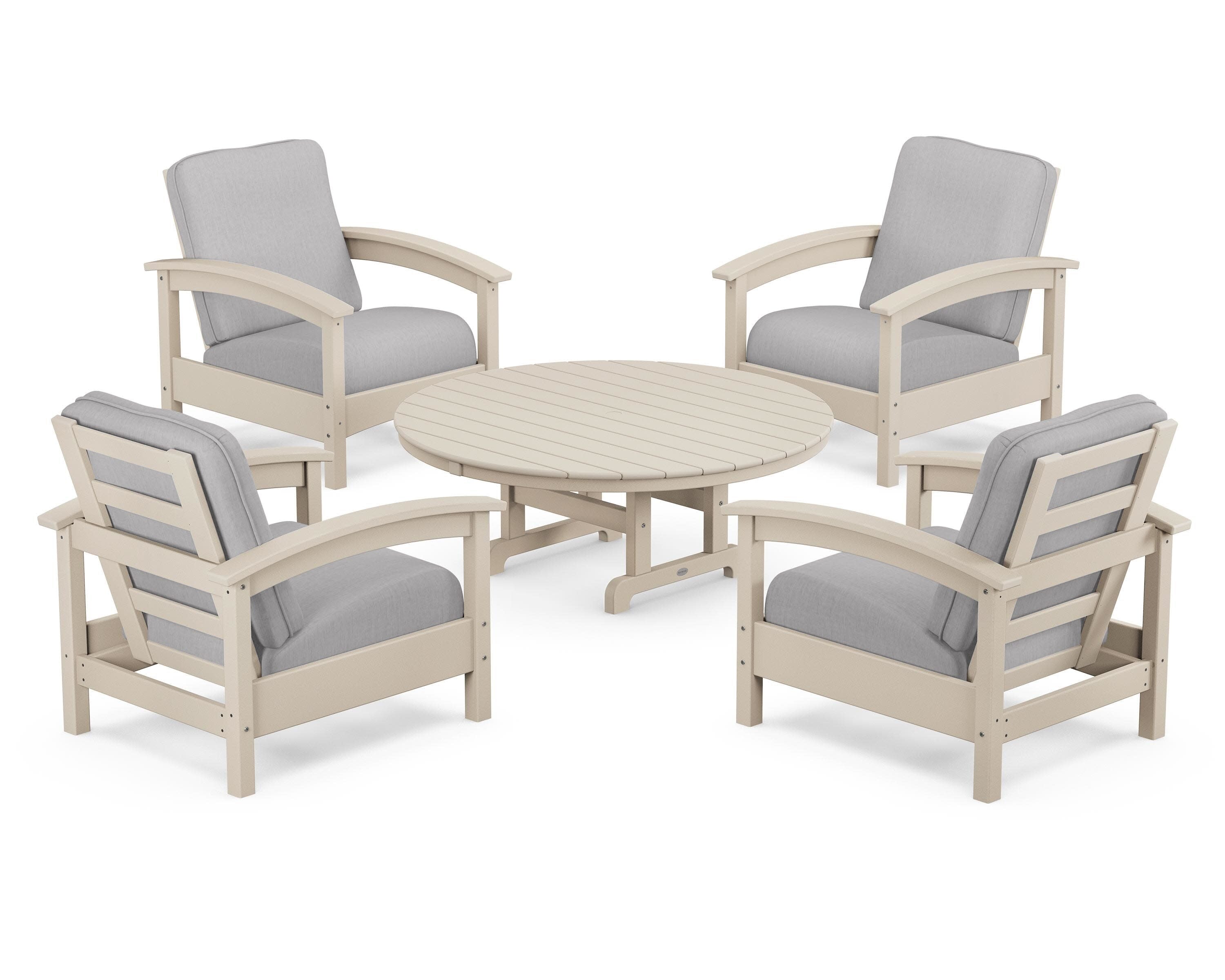 Rockport 5-Piece Deep Seating Set in Sand Castle / Granite