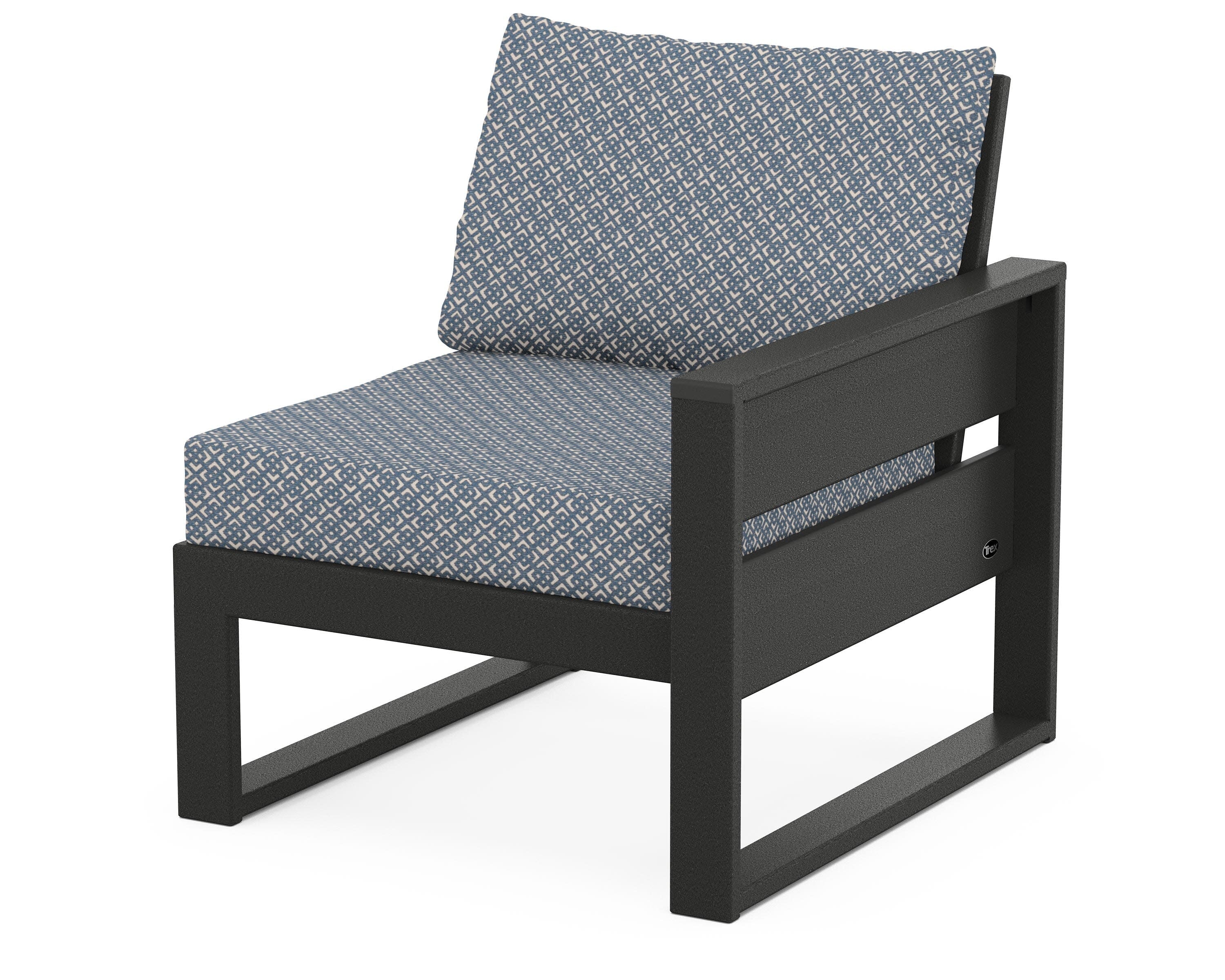 Eastport Modular Right Arm Chair in Charcoal Black / Hopscotch