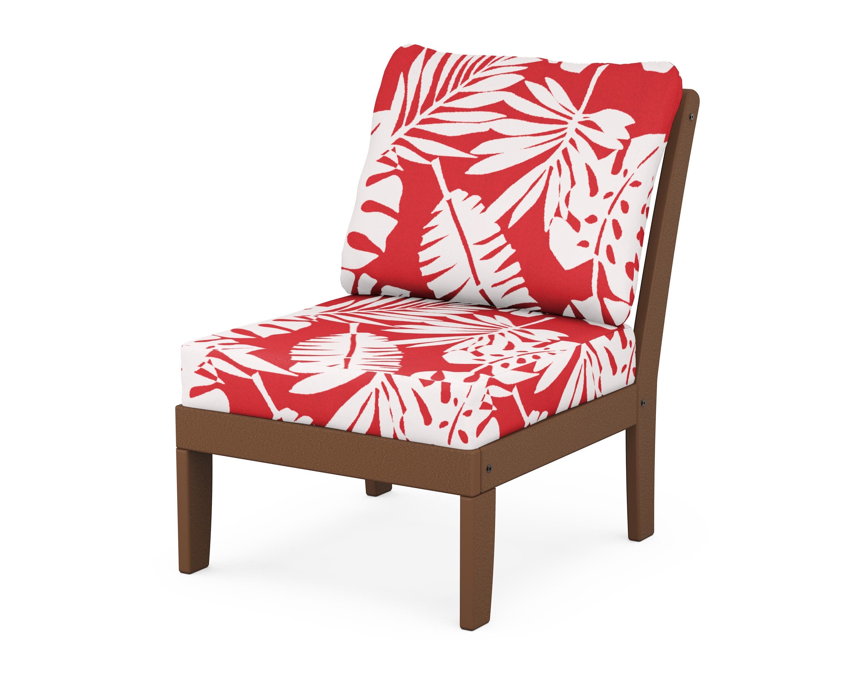 Yacht Club Modular Armless Chair in Tree House / Leaf Crimson