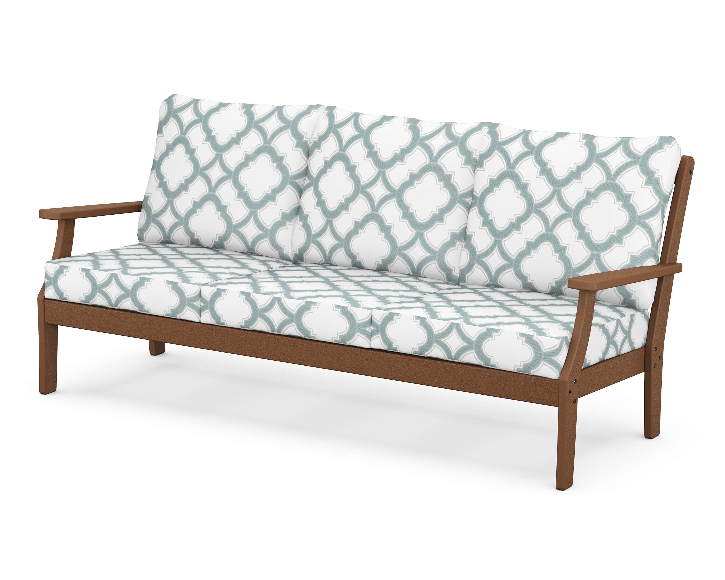 Yacht Club Deep Seating Sofa in Tree House / Trellis Glacier Spa