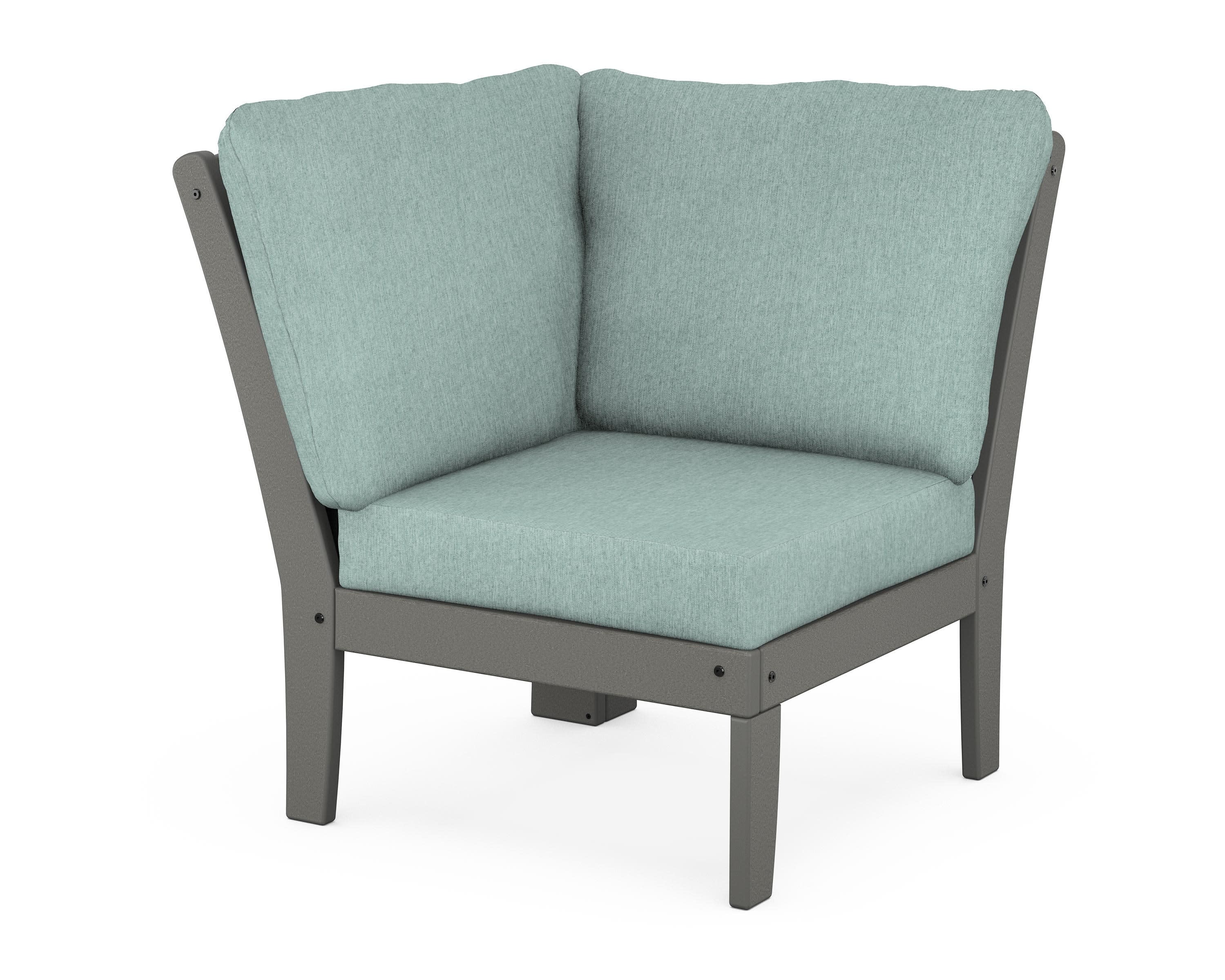 Yacht Club Modular Corner Chair in Stepping Stone / Glacier Spa