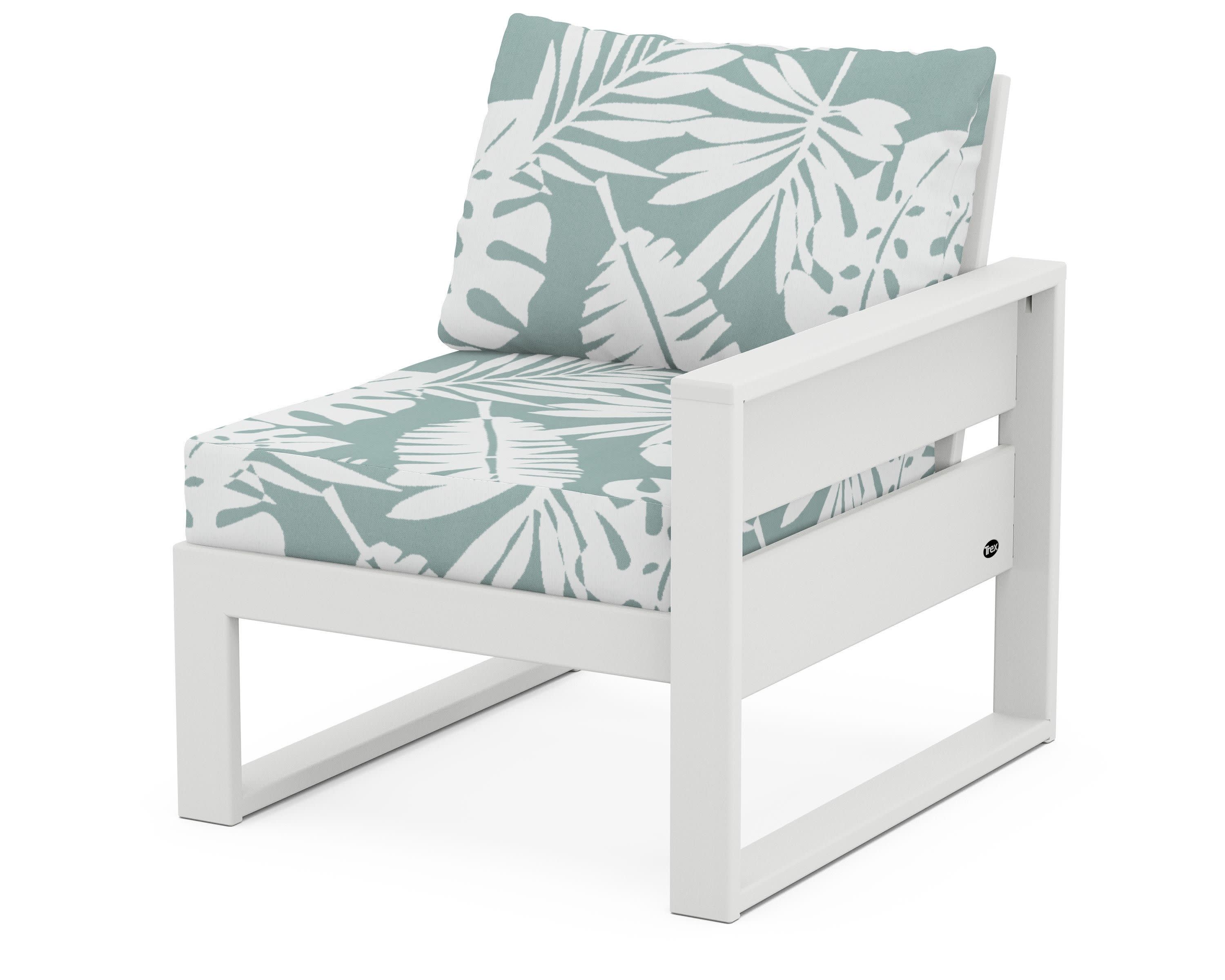 Eastport Modular Right Arm Chair in Classic White / Leaf Glacier Spa