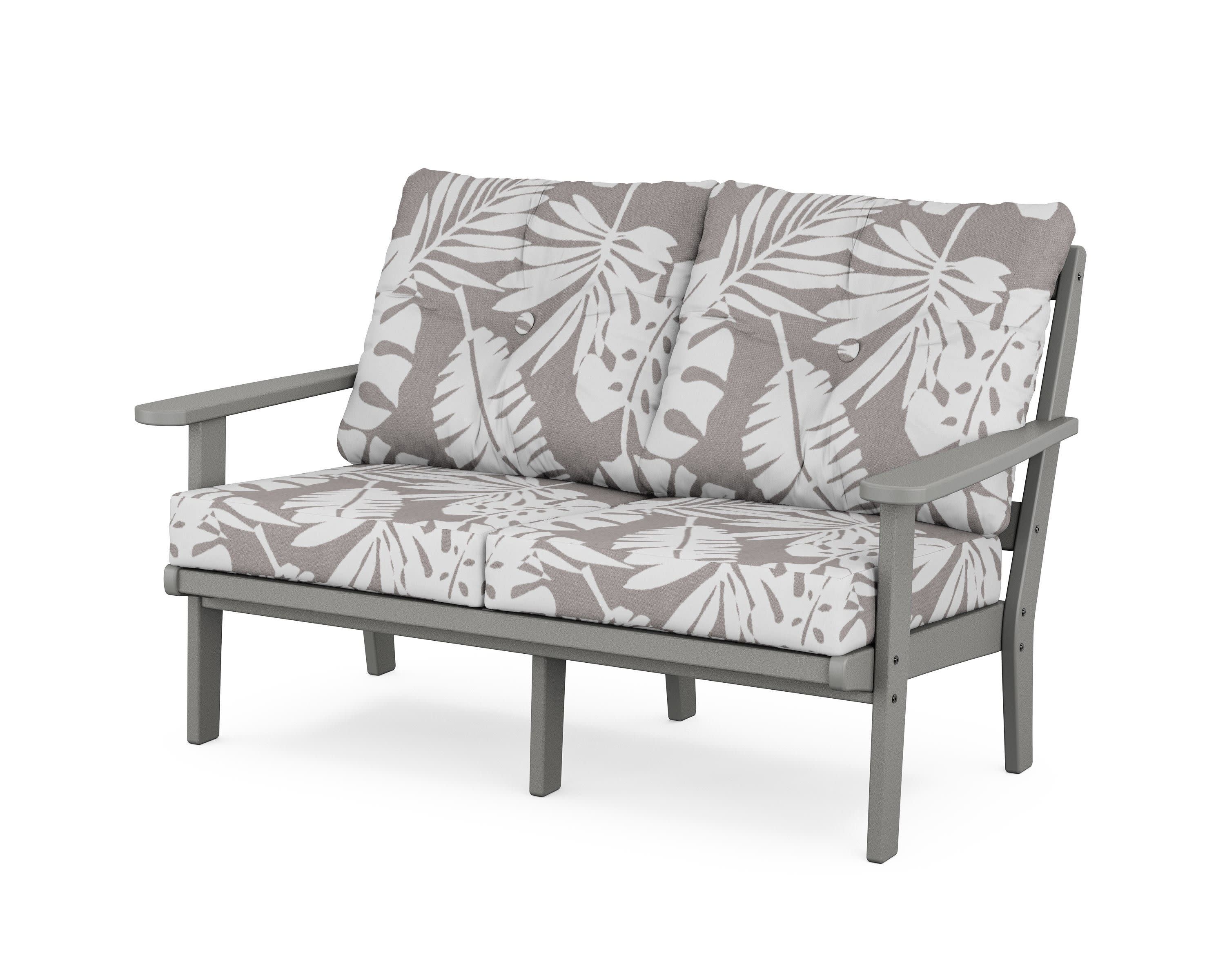 Cape Cod Deep Seating Loveseat in Stepping Stone / Leaf Grey Mist