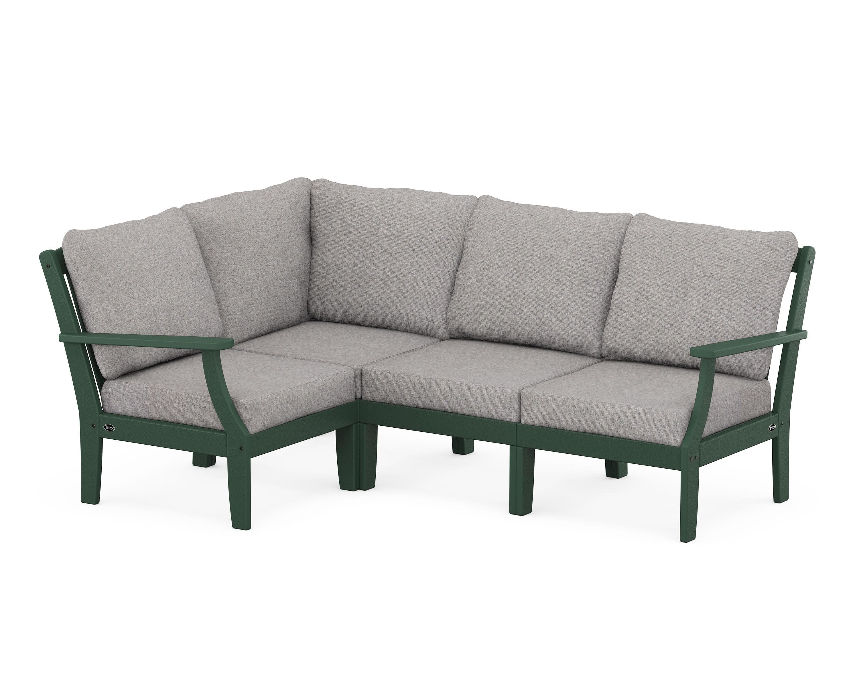 Yacht Club Modular 4-Piece Deep Seating Set in Rainforest Canopy / Grey Mist