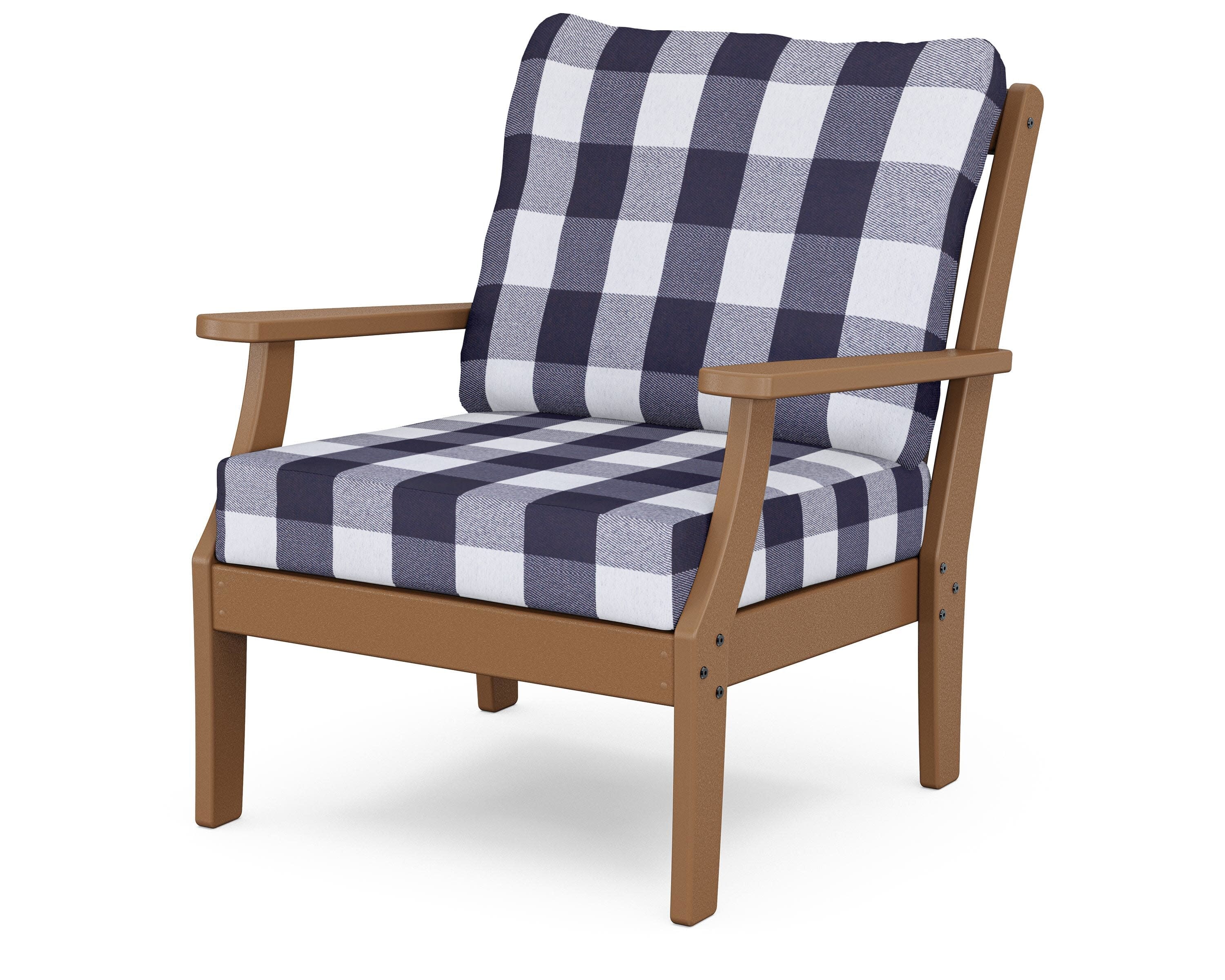 Yacht Club Deep Seating Chair in Tree House / Buffalo Plaid Navy
