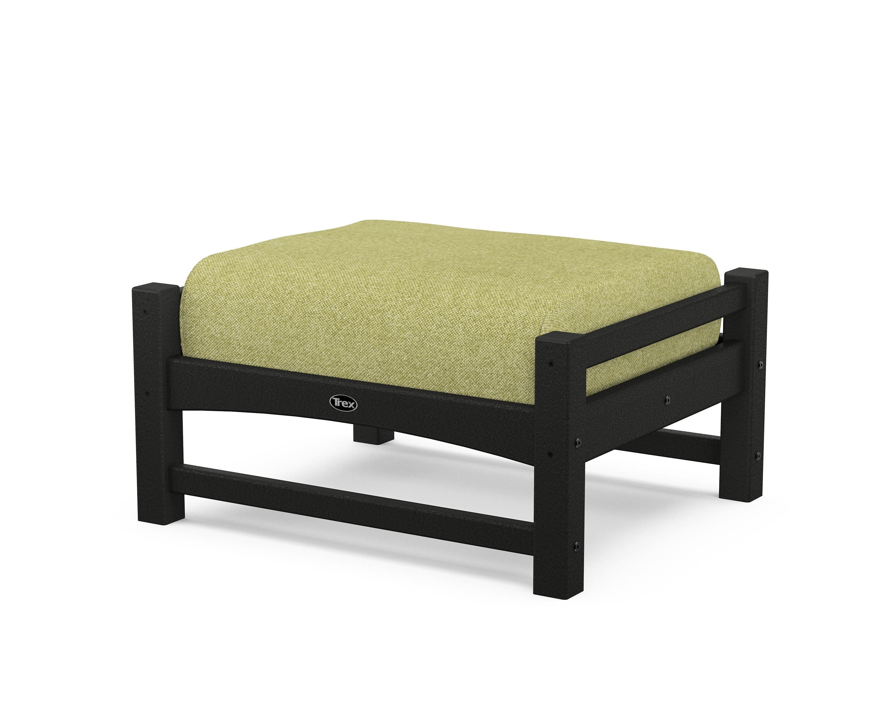 Rockport Club Ottoman in Charcoal Black / Chartreuse Boucle
