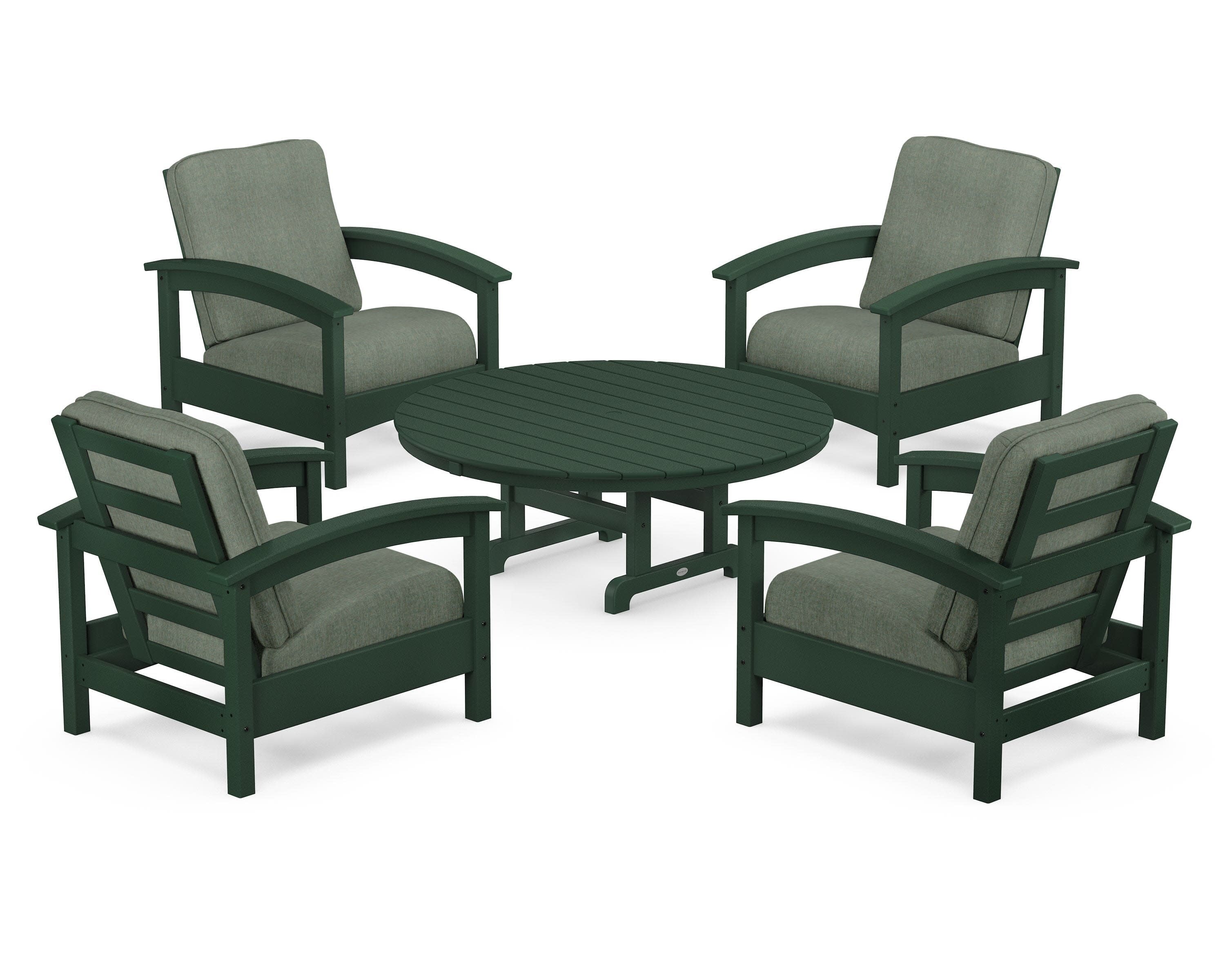 Rockport 5-Piece Deep Seating Set in Rainforest Canopy / Cast Sage