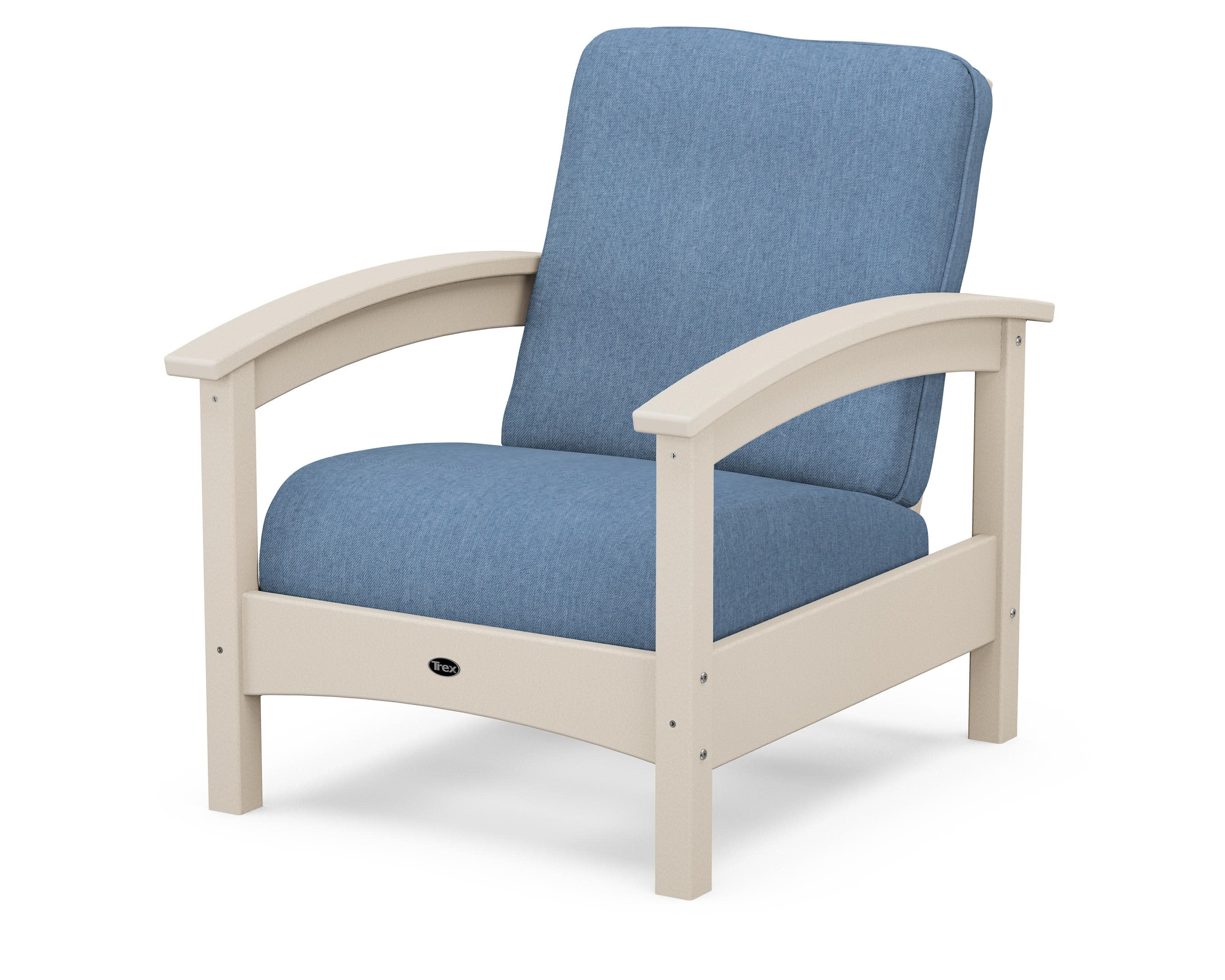 Rockport Club Chair in Sand Castle / Sky Blue