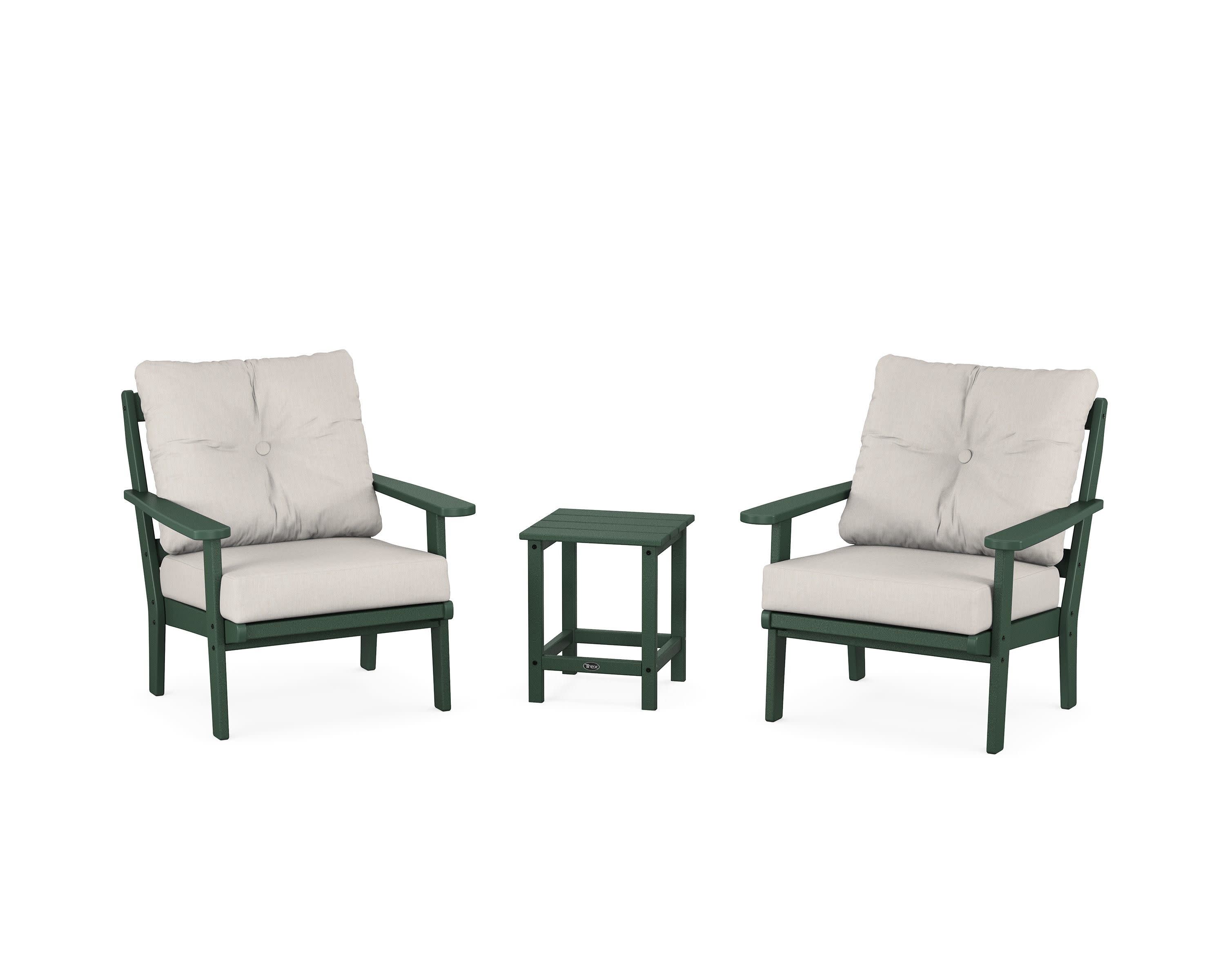 Cape Cod 3-Piece Deep Seating Set in Rainforest Canopy / Cast Ash