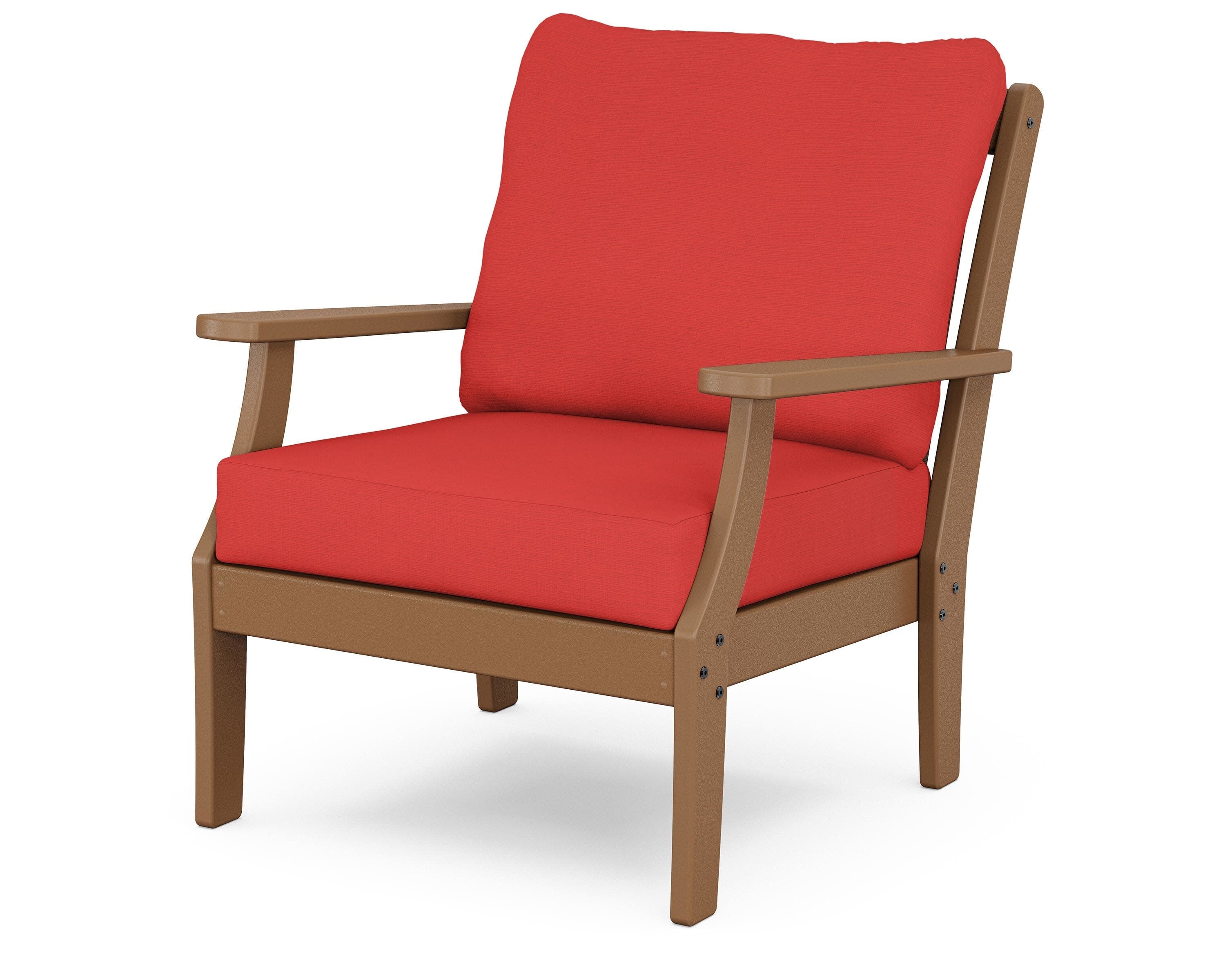 Yacht Club Deep Seating Chair in Tree House / Crimson Linen