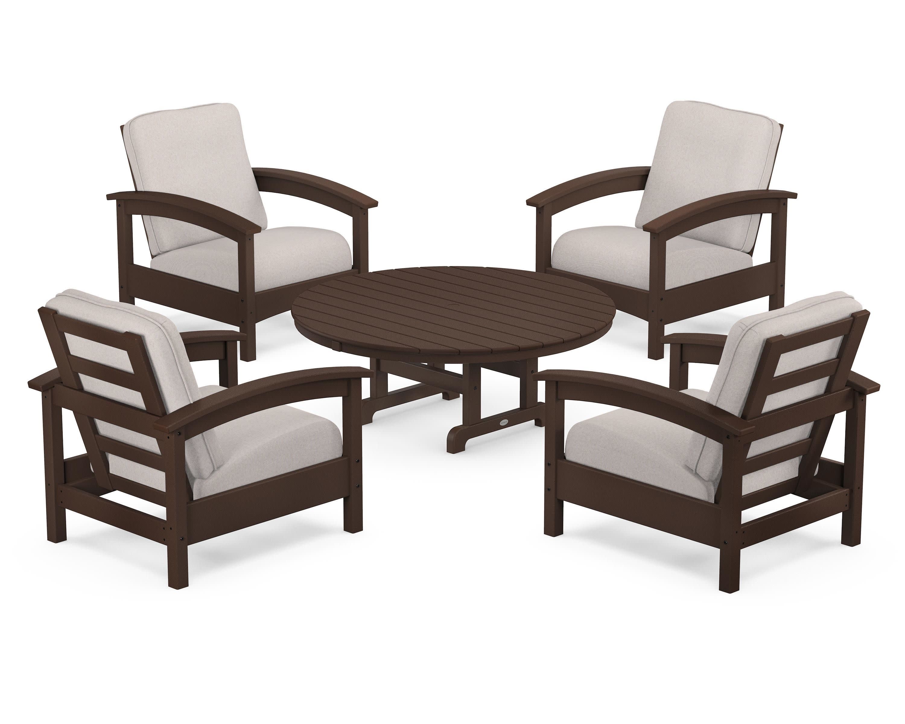 Rockport 5-Piece Deep Seating Set in Vintage Lantern / Dune Burlap