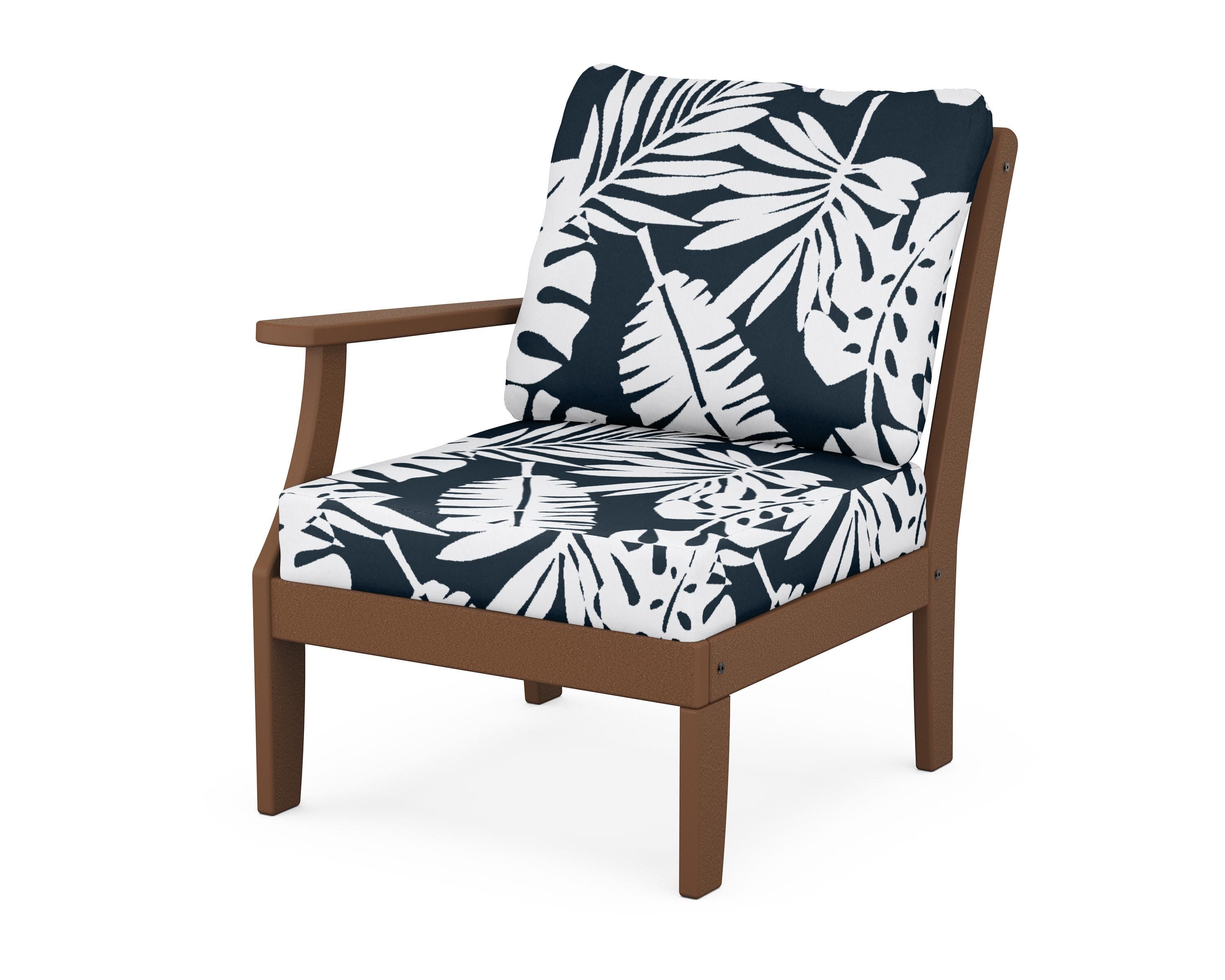 Yacht Club Modular Left Arm Chair in Tree House / Leaf Marine Indigo