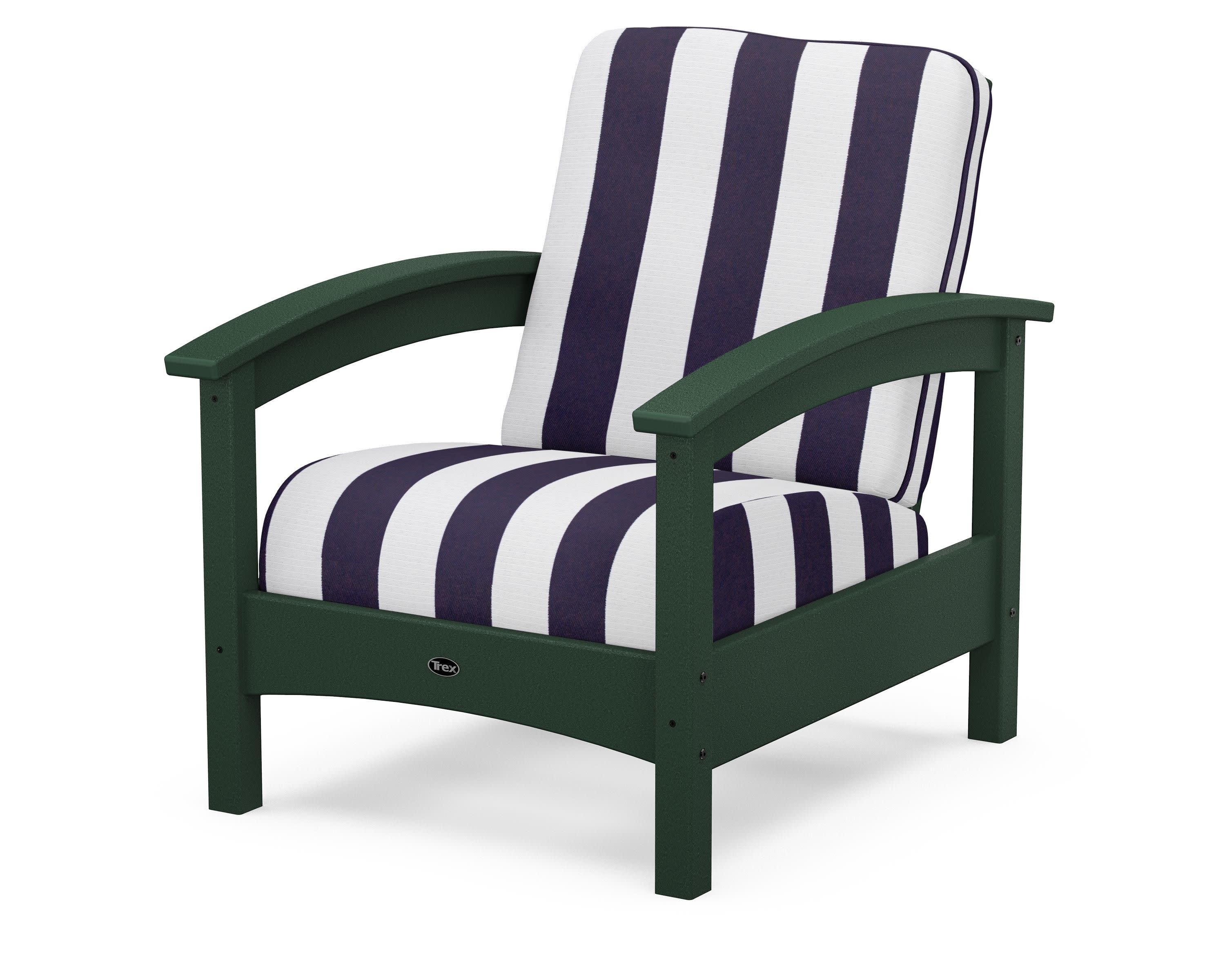 Rockport Club Chair in Rainforest Canopy / Cabana Stripe Navy