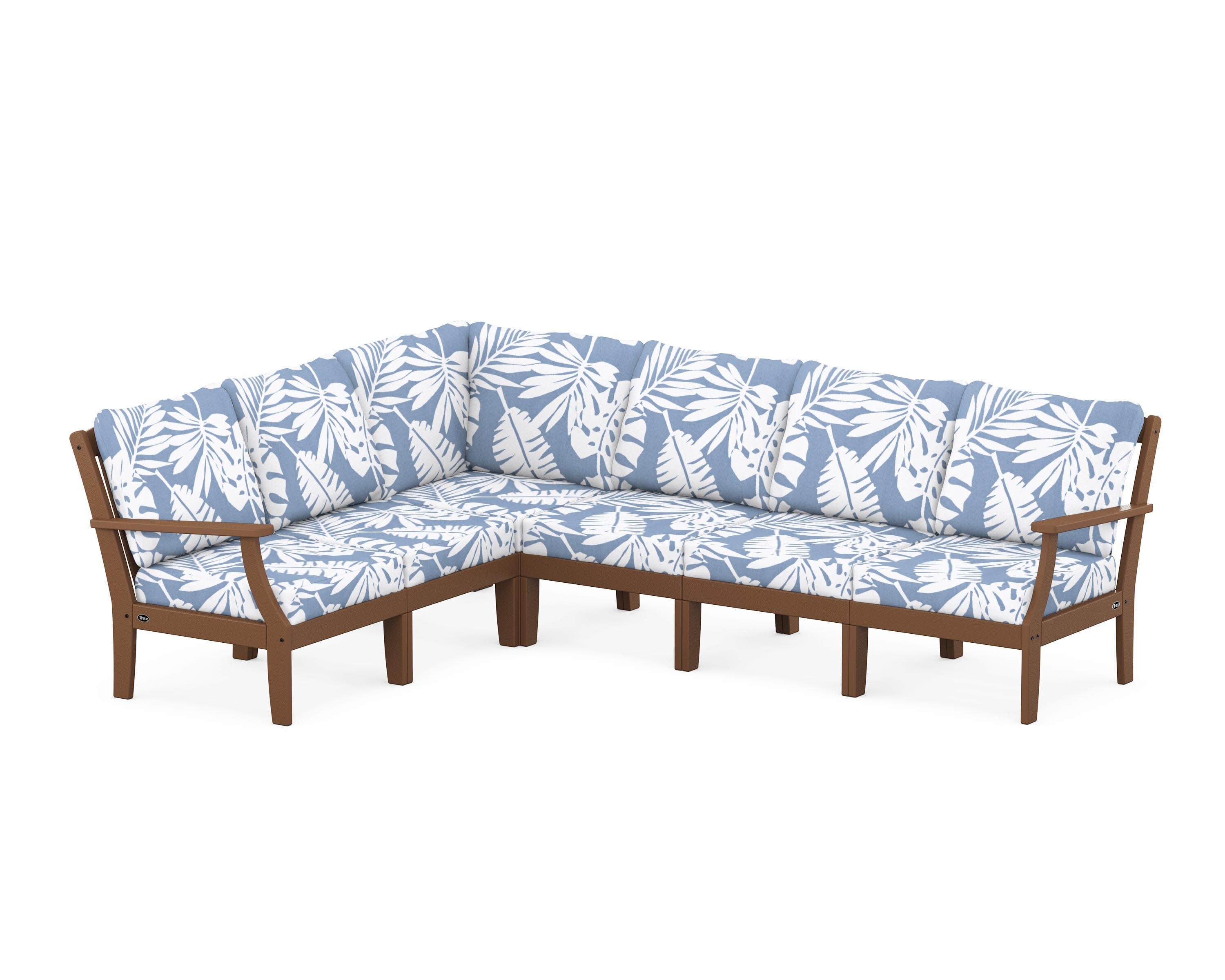Yacht Club Modular 6-Piece Deep Seating Set in Tree House / Leaf Sky Blue