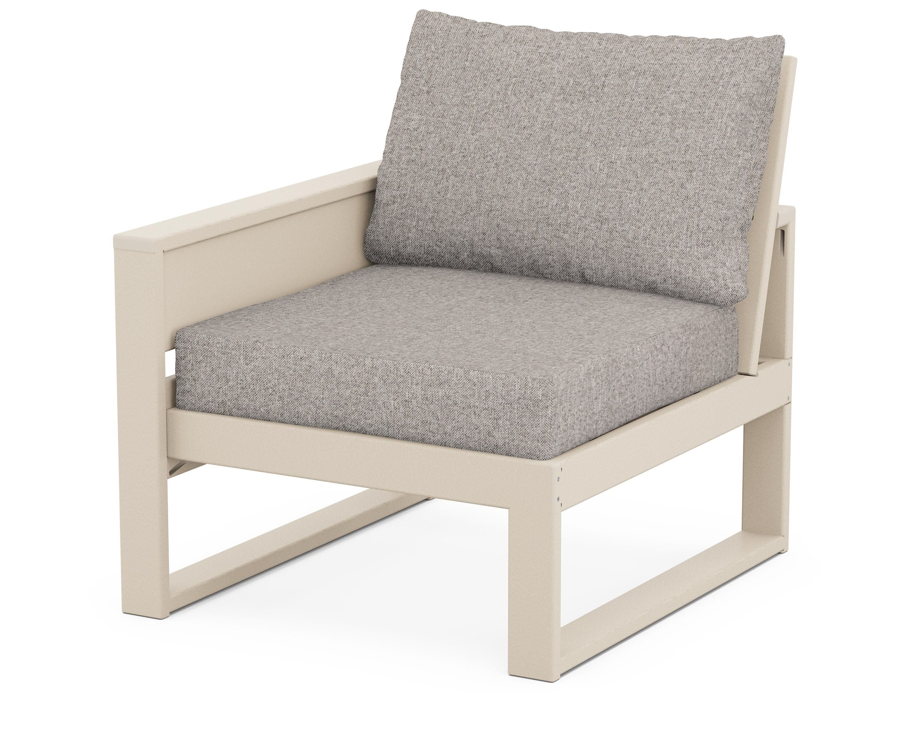 Eastport Modular Left Arm Chair in Sand Castle / Weathered Tweed