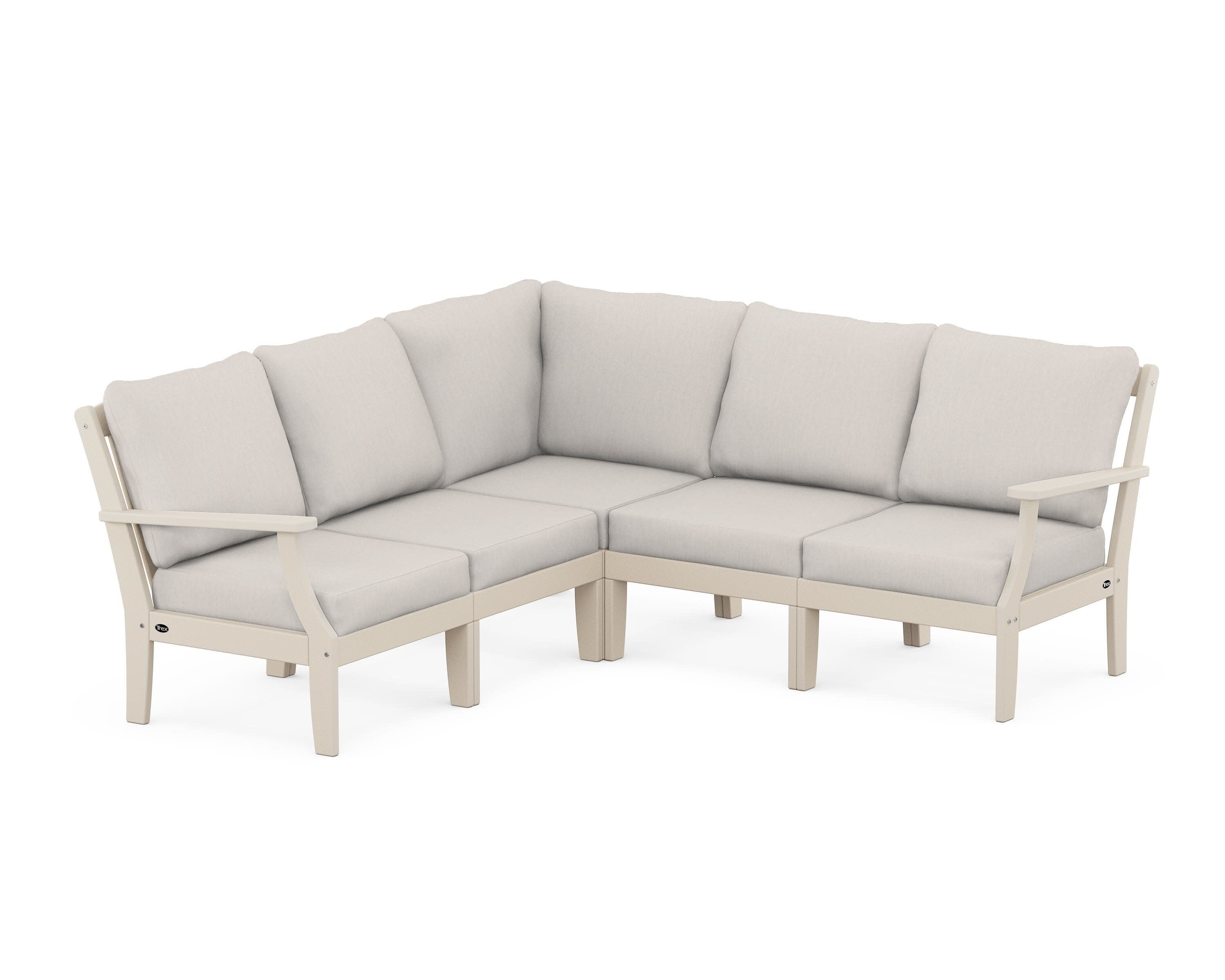 Yacht Club Modular 5-Piece Deep Seating Set in Sand Castle / Cast Ash