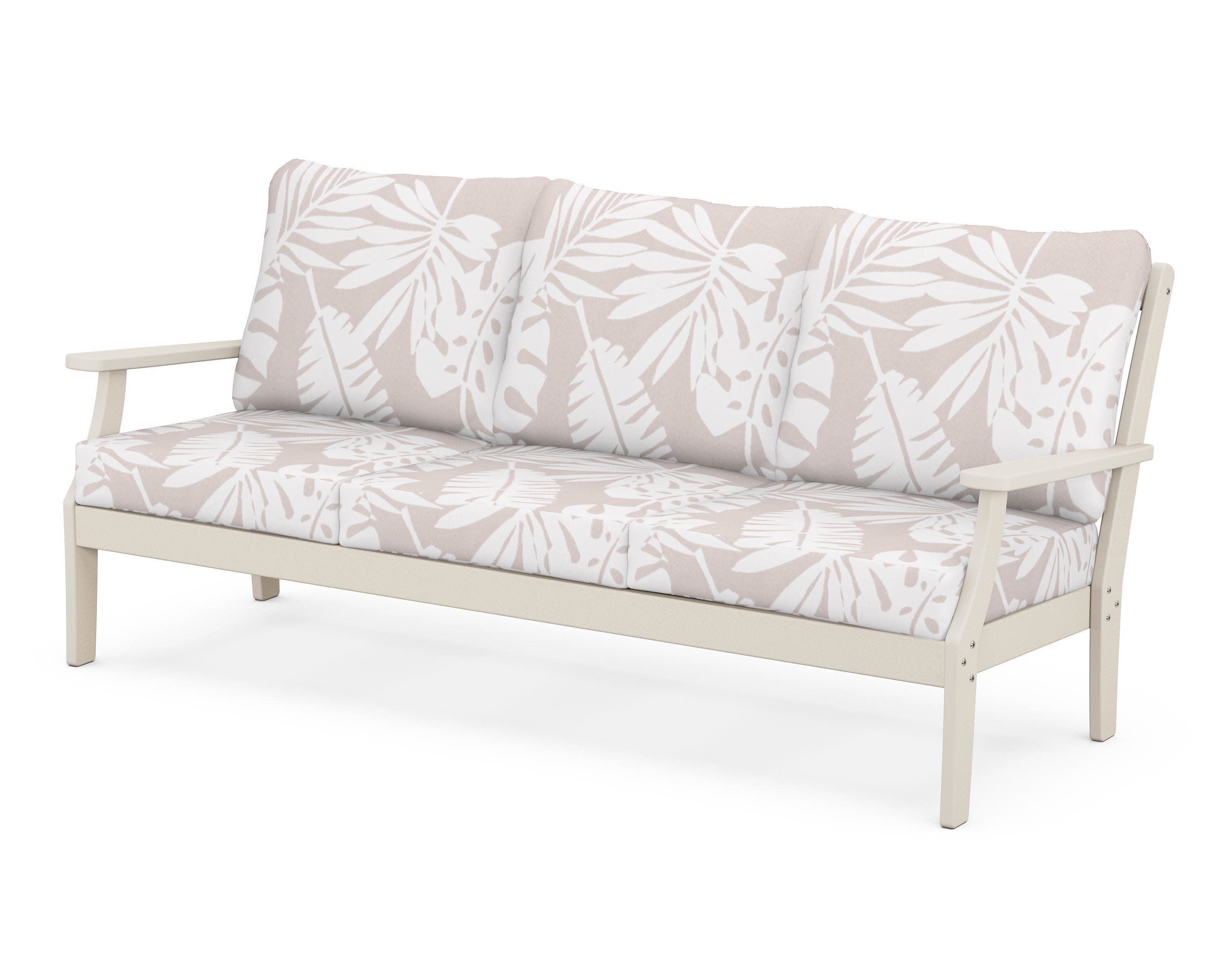 Yacht Club Deep Seating Sofa in Sand Castle / Leaf Dune Burlap