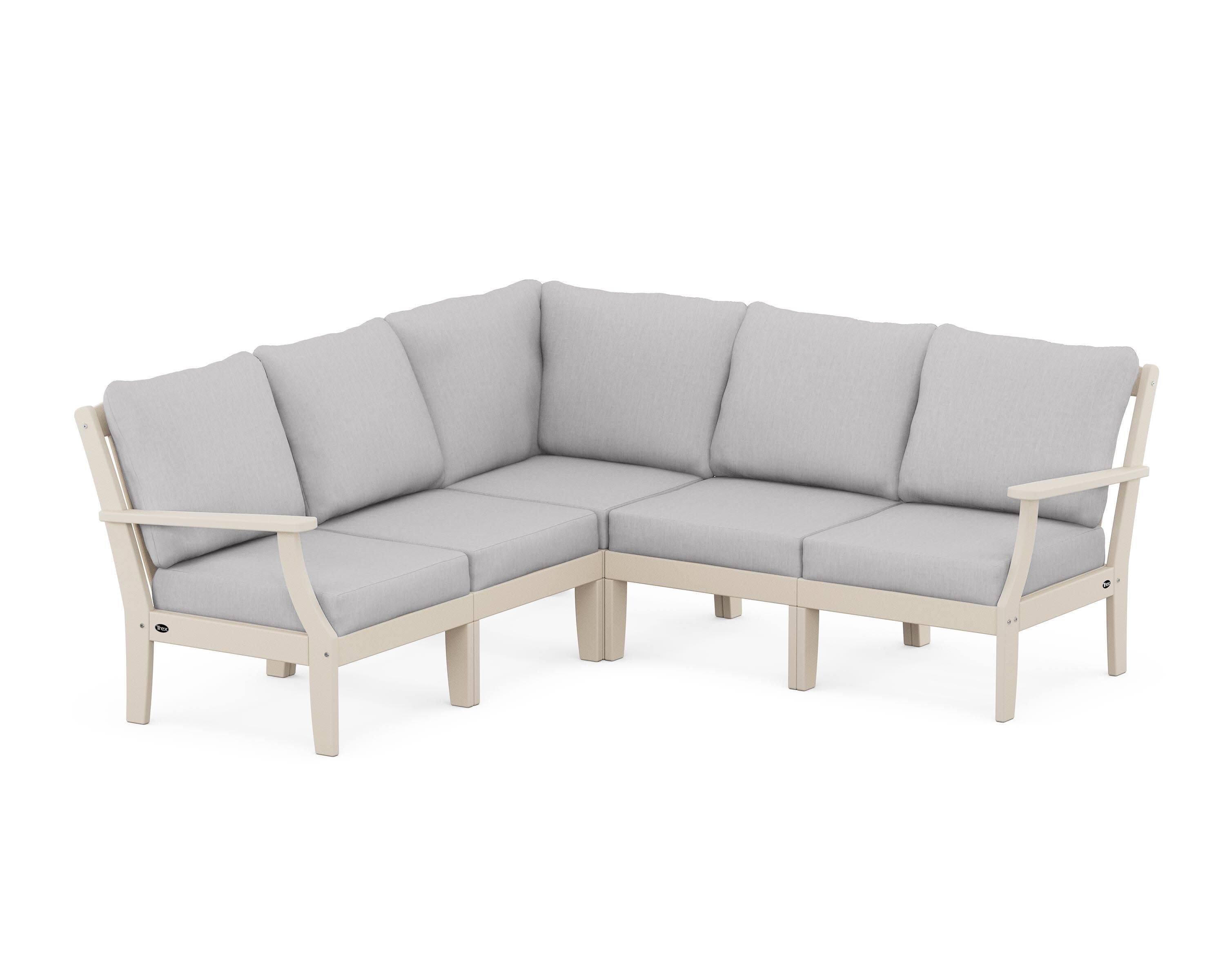 Yacht Club Modular 5-Piece Deep Seating Set in Sand Castle / Granite