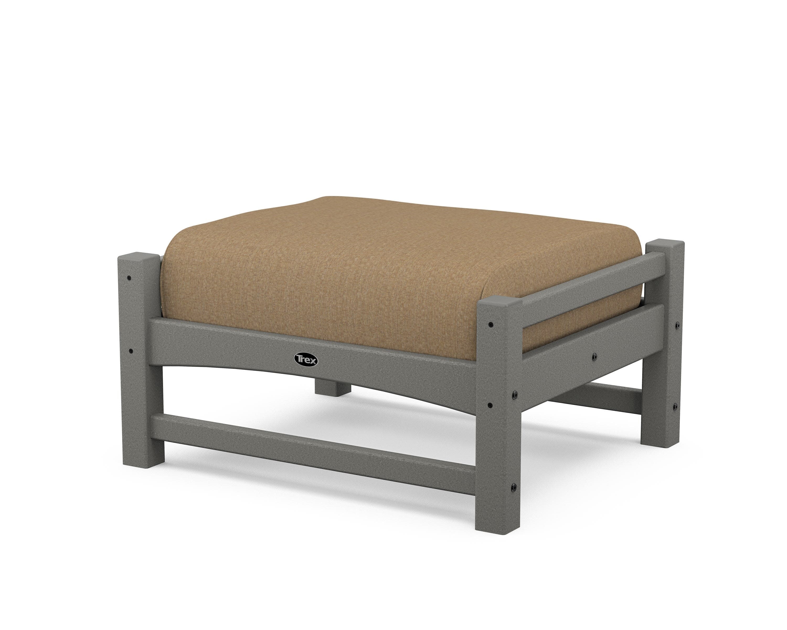 Rockport Club Ottoman in Stepping Stone / Sesame