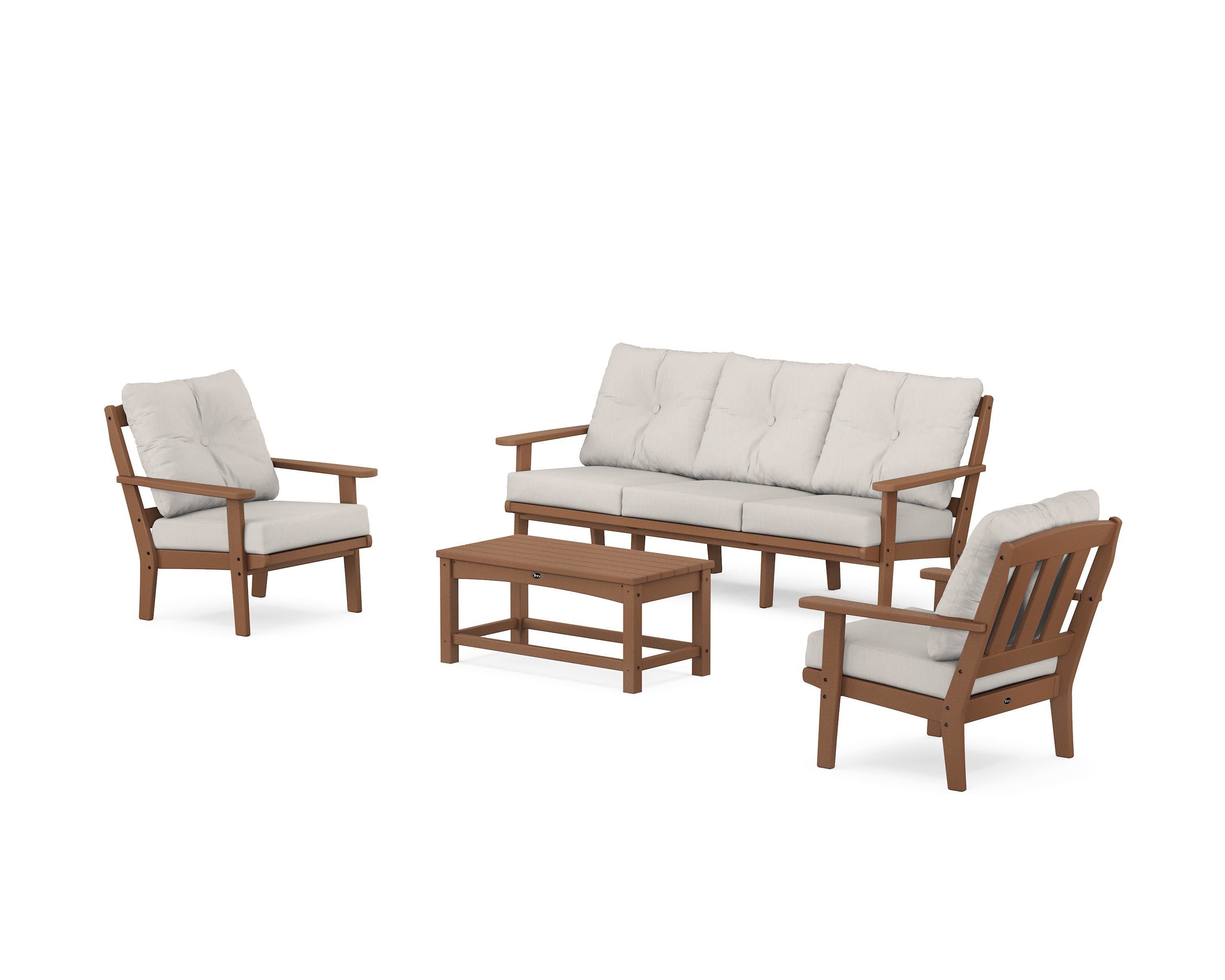 Cape Cod 4-Piece Deep Seating Set with Sofa in Tree House / Cast Ash