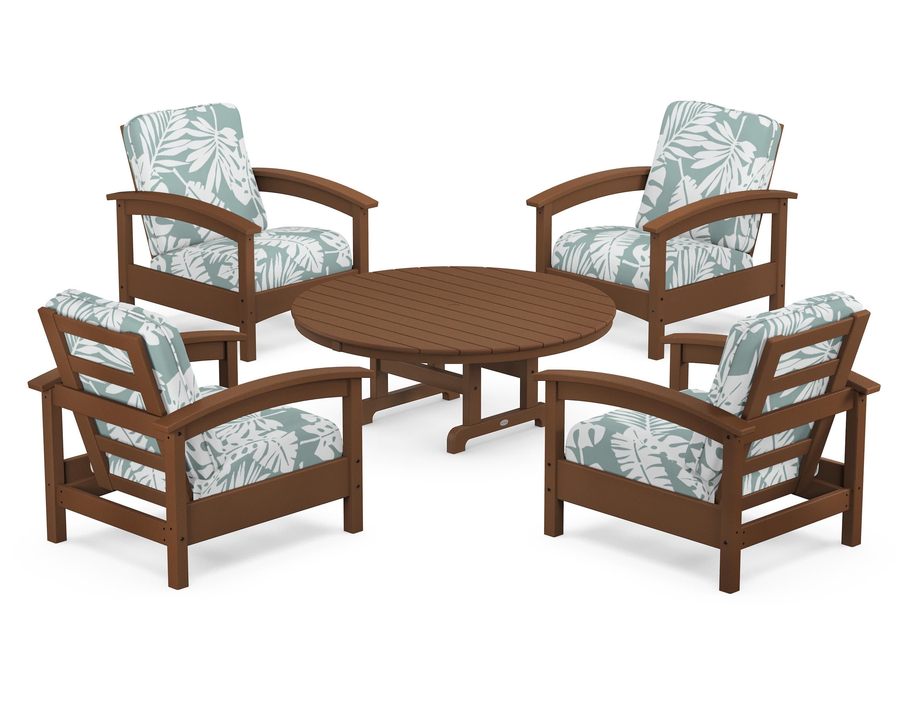 Rockport 5-Piece Deep Seating Set in Tree House / Leaf Glacier Spa