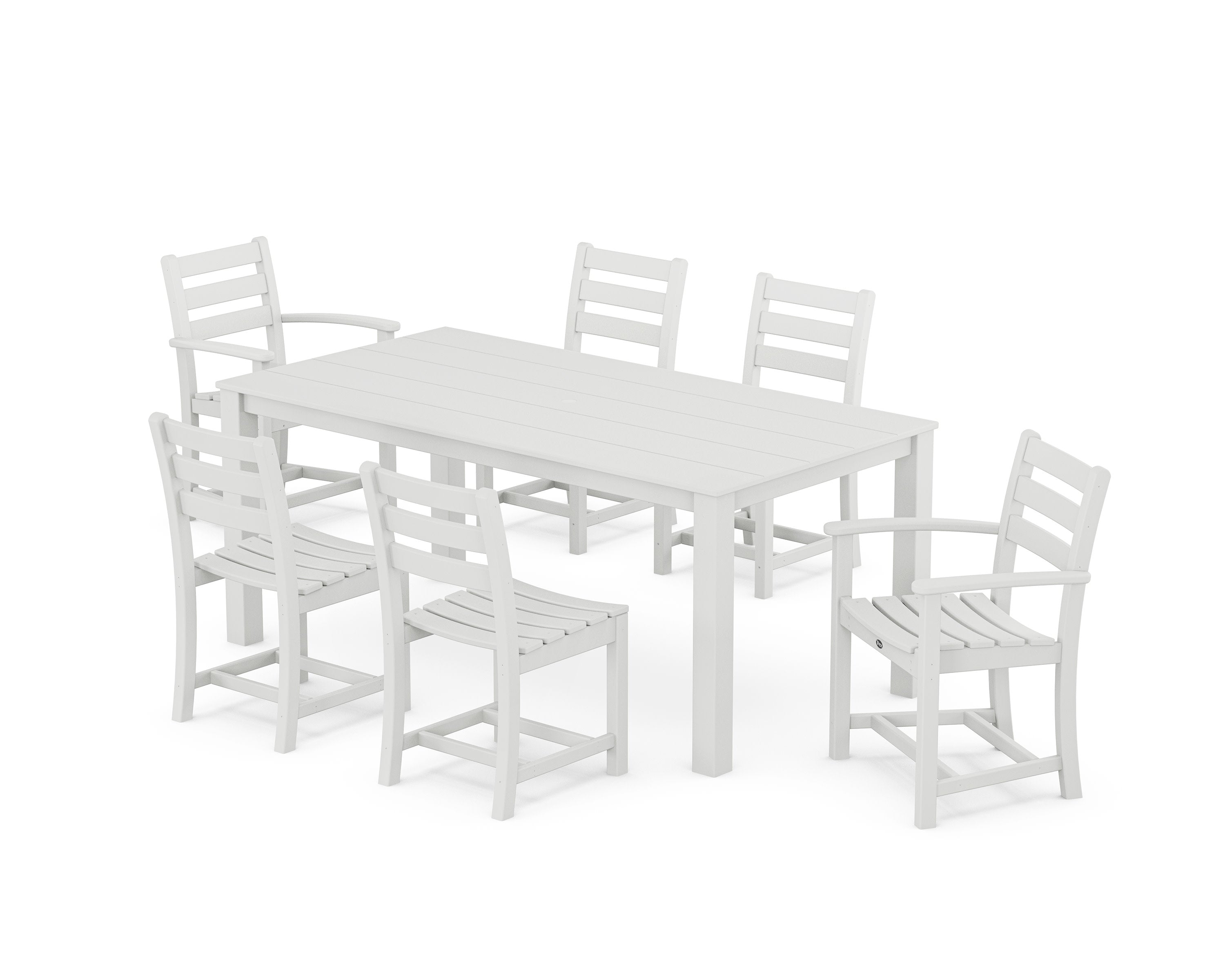 Monterey Bay 7-Piece Parsons Dining Set in Classic White