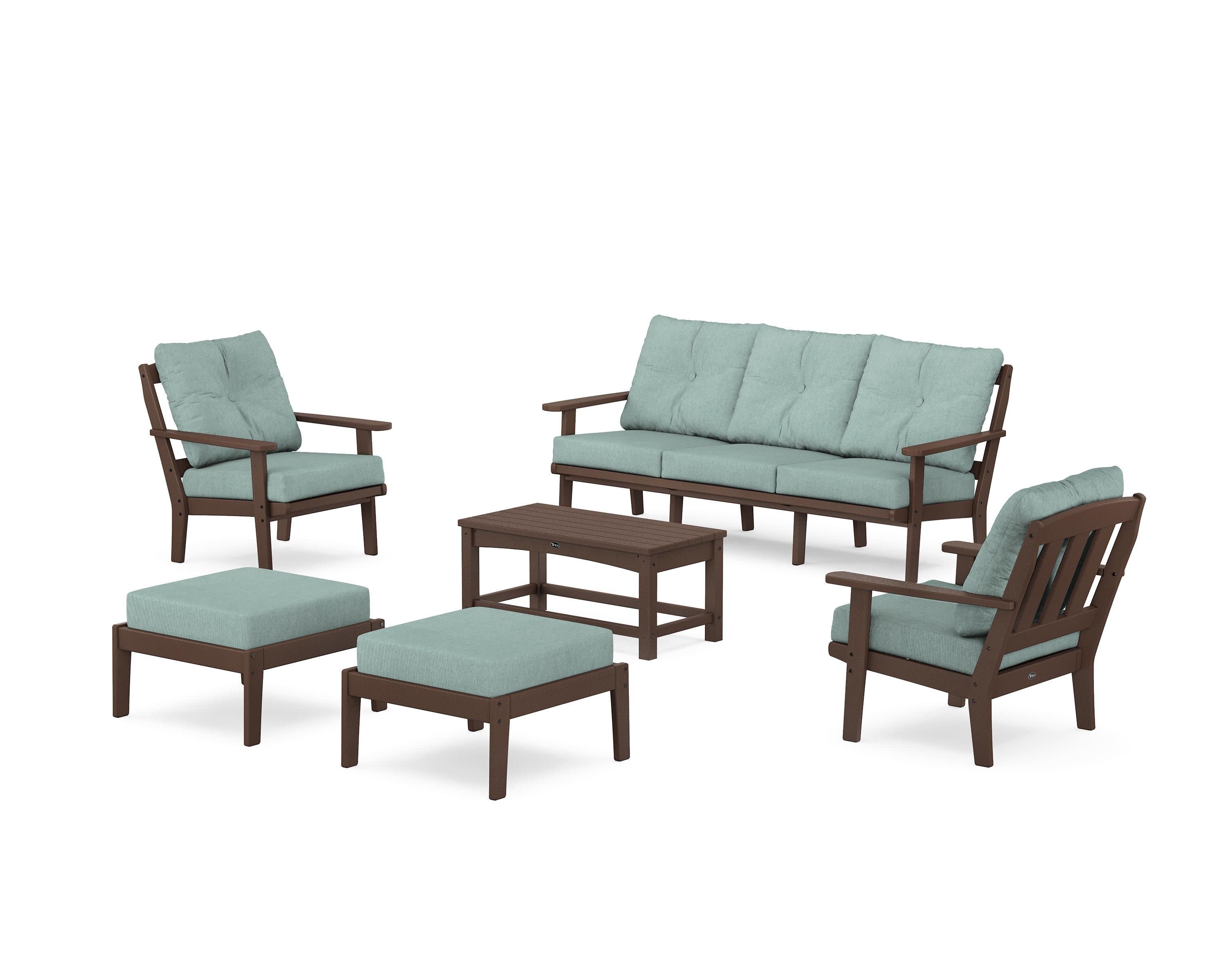 Cape Cod 6-Piece Lounge Sofa Set in Vintage Lantern / Glacier Spa