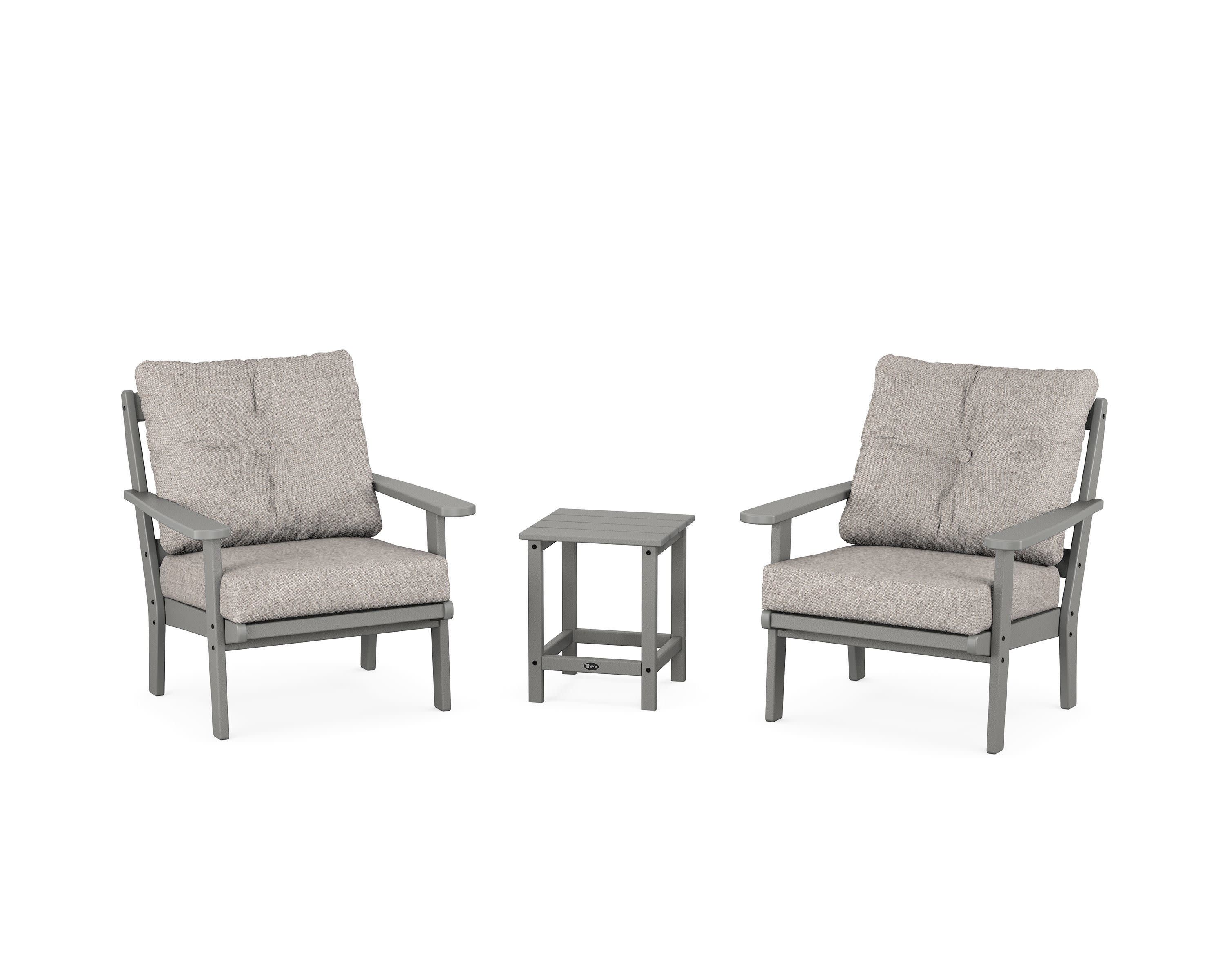 Cape Cod 3-Piece Deep Seating Set in Stepping Stone / Weathered Tweed