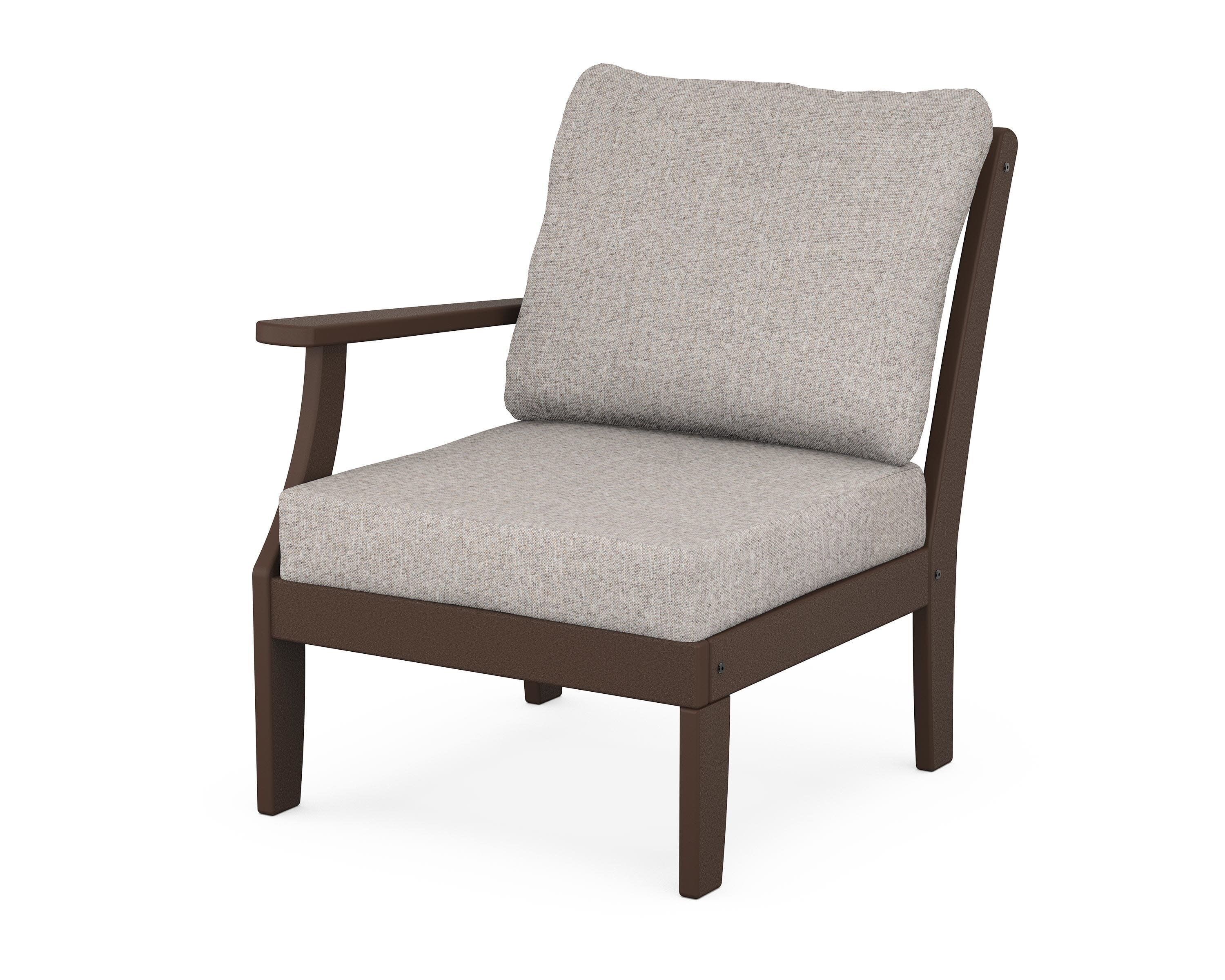 Yacht Club Modular Left Arm Chair in Vintage Lantern / Weathered Tweed