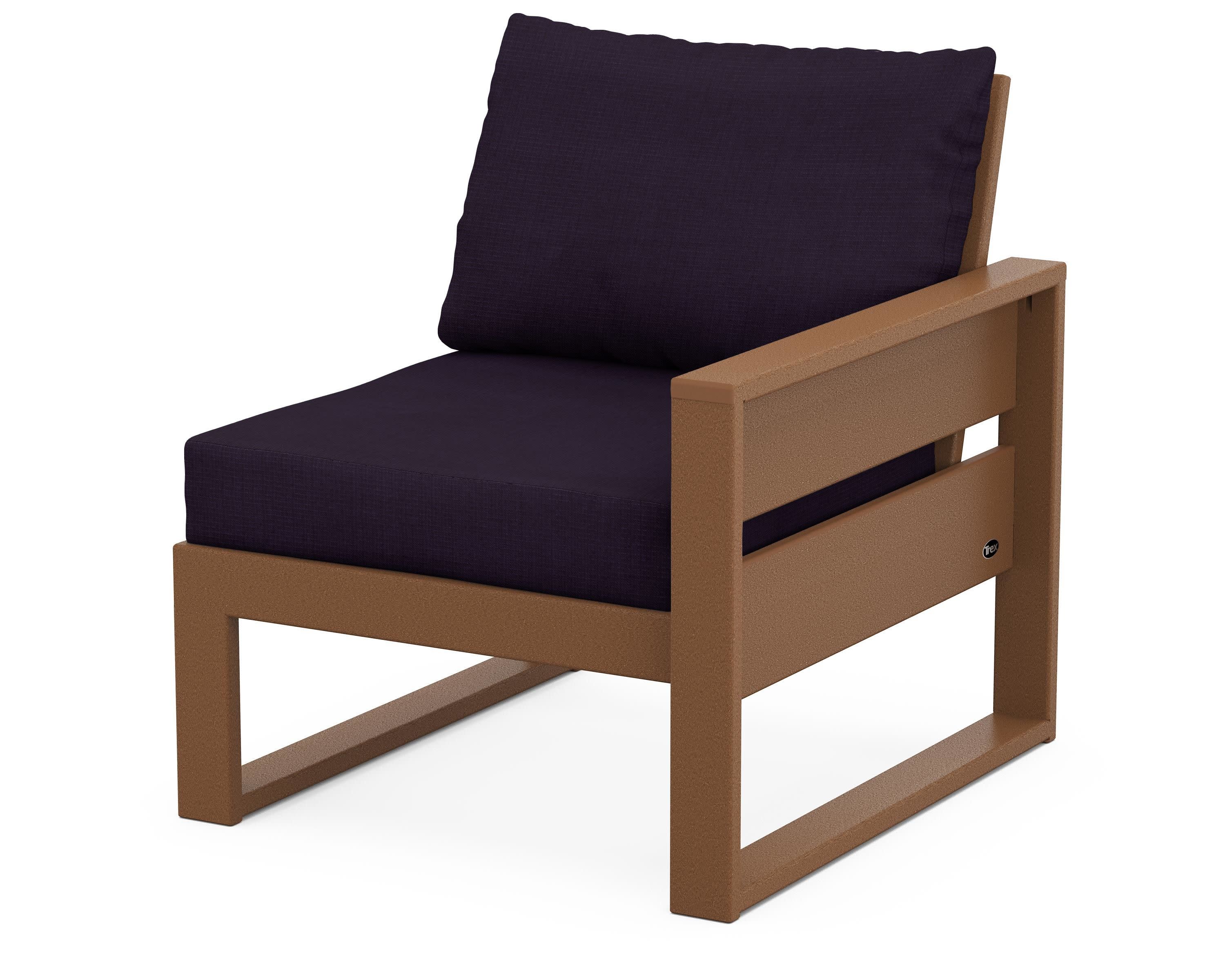 Eastport Modular Right Arm Chair in Tree House / Navy Linen