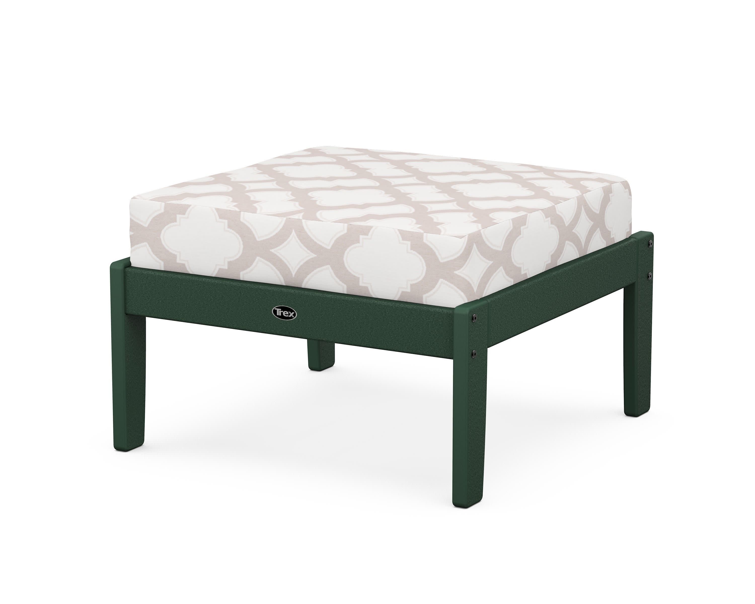 Yacht Club Deep Seating Ottoman in Rainforest Canopy / Trellis Dune Burlap
