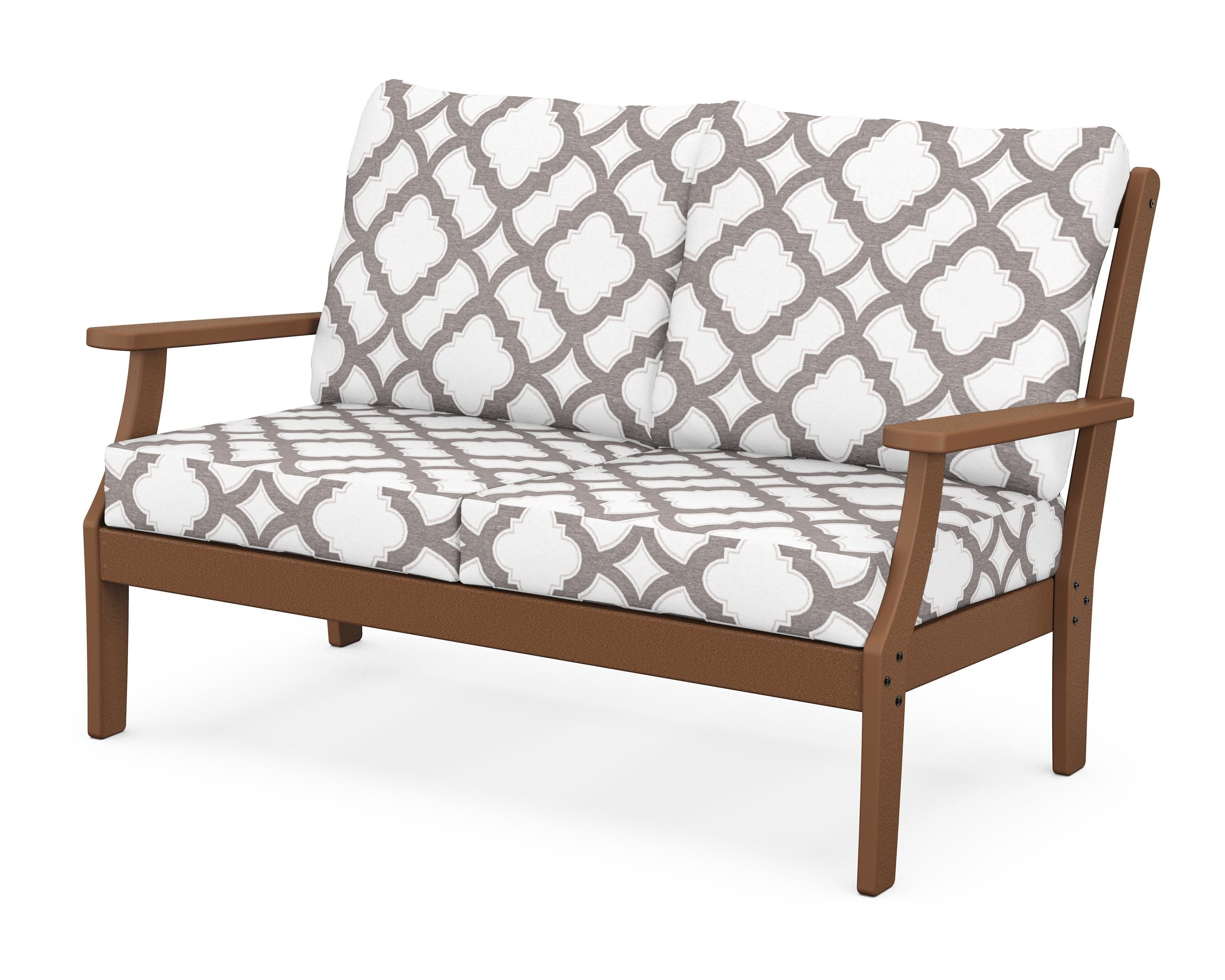 Yacht Club Deep Seating Loveseat in Tree House / Trellis Grey Mist