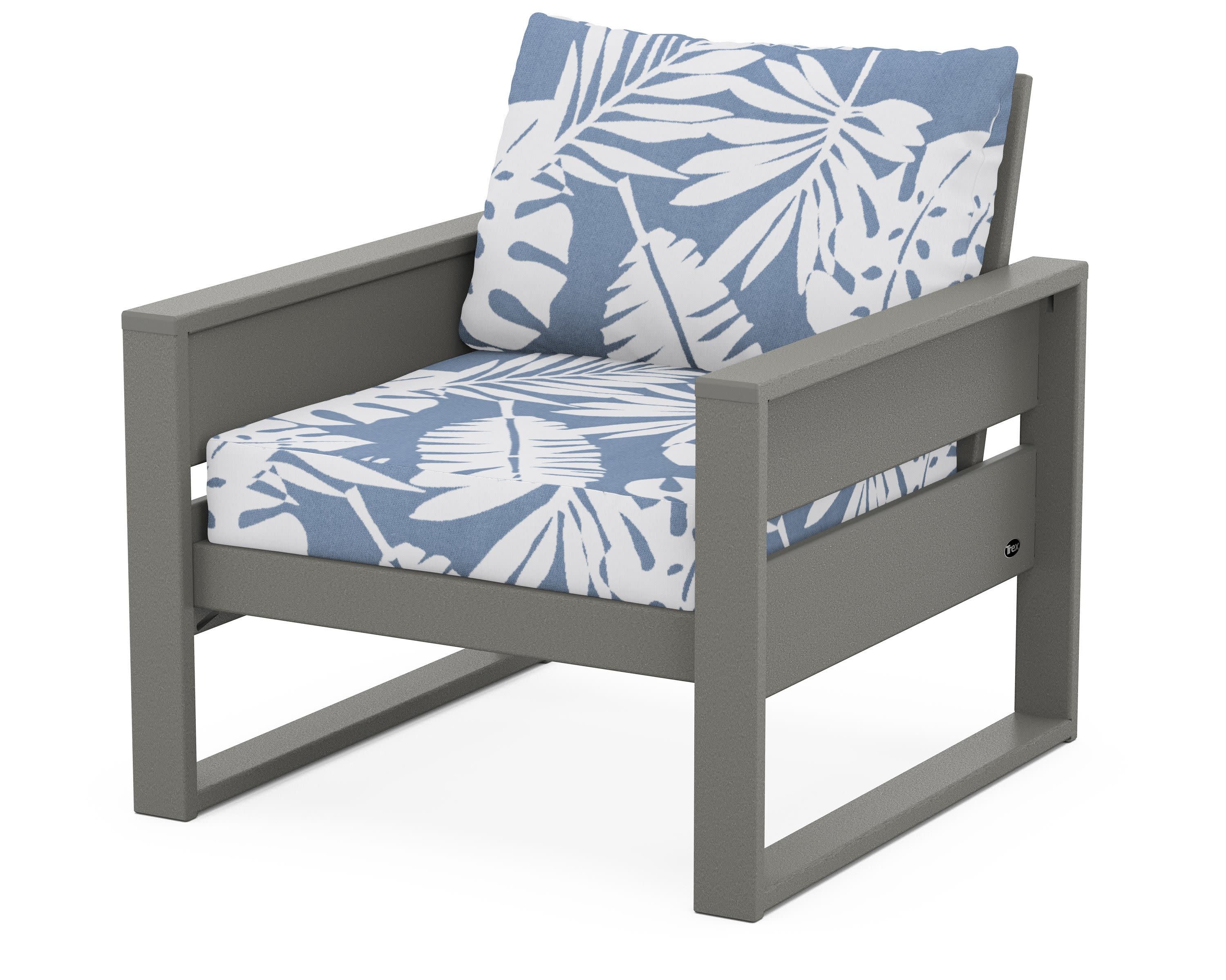 Eastport Club Chair in Stepping Stone / Leaf Sky Blue