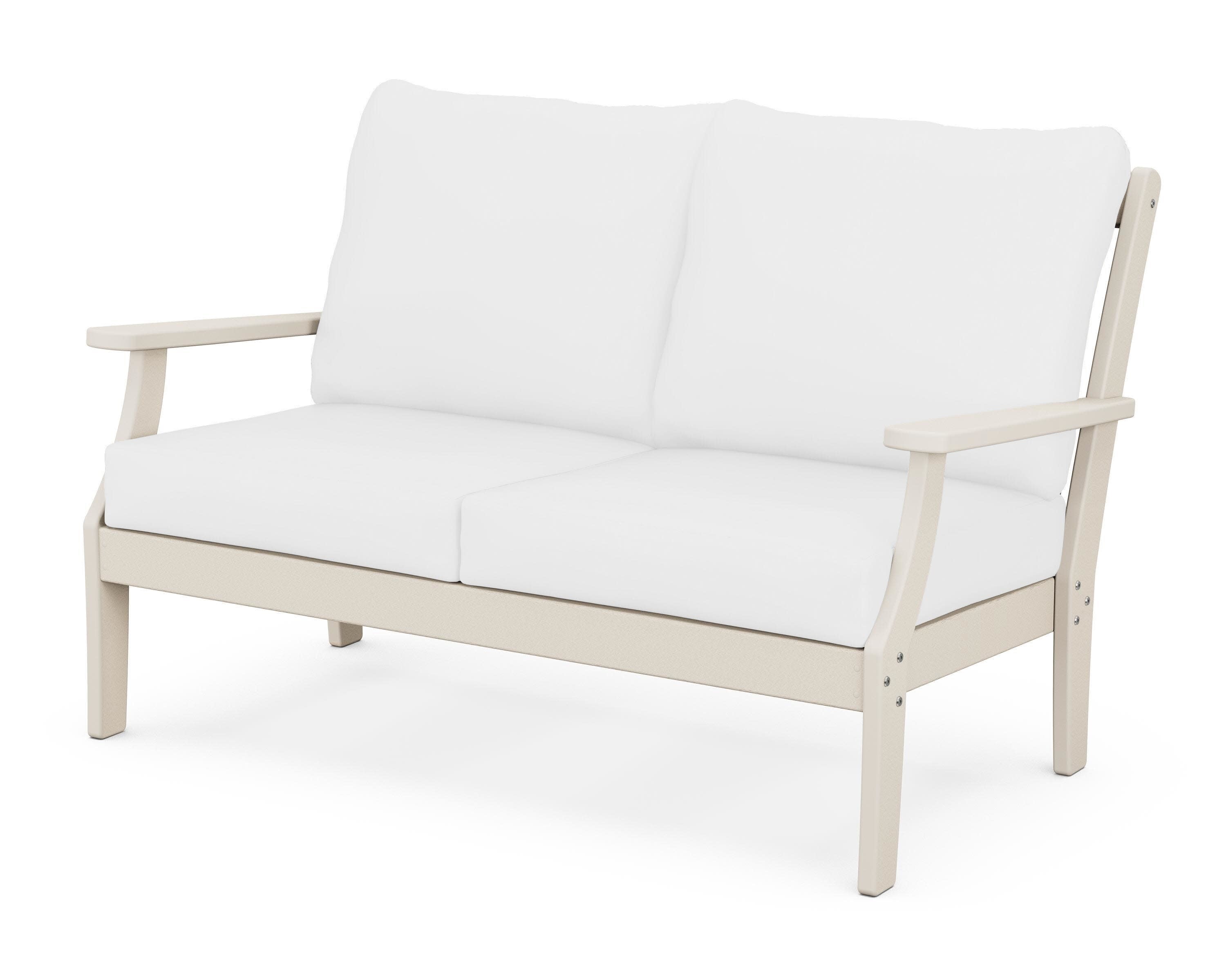 Yacht Club Deep Seating Loveseat in Sand Castle / Natural